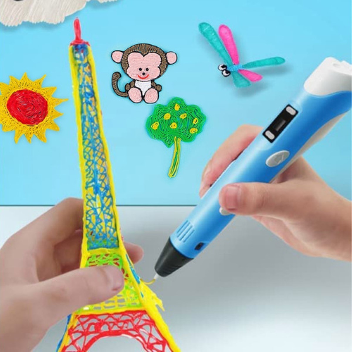 Kit Bolígrafo Impresora 3d Regalo Para Niños 5m Azul