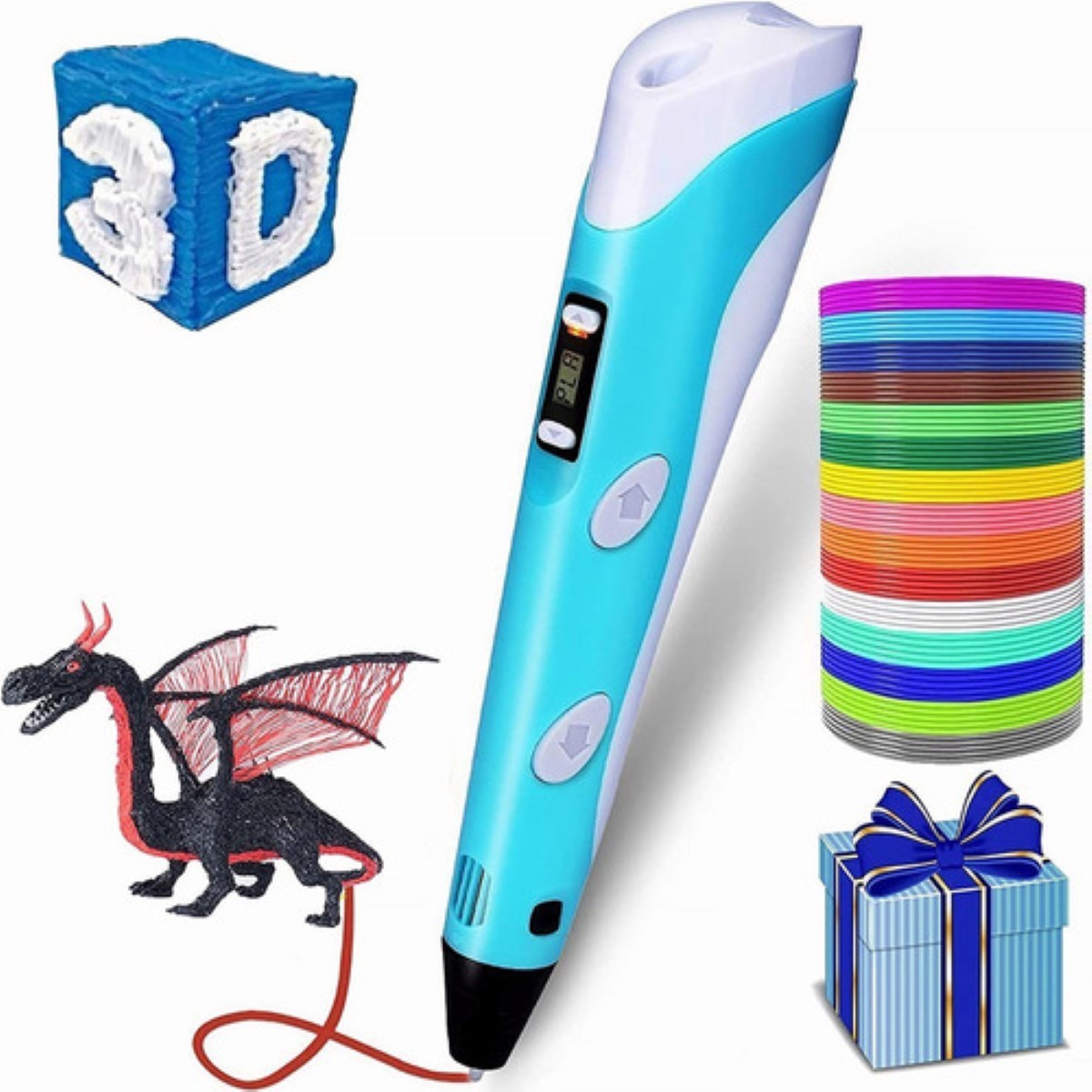 Kit Bolígrafo Impresora 3d Regalo Para Niños 5m Azul