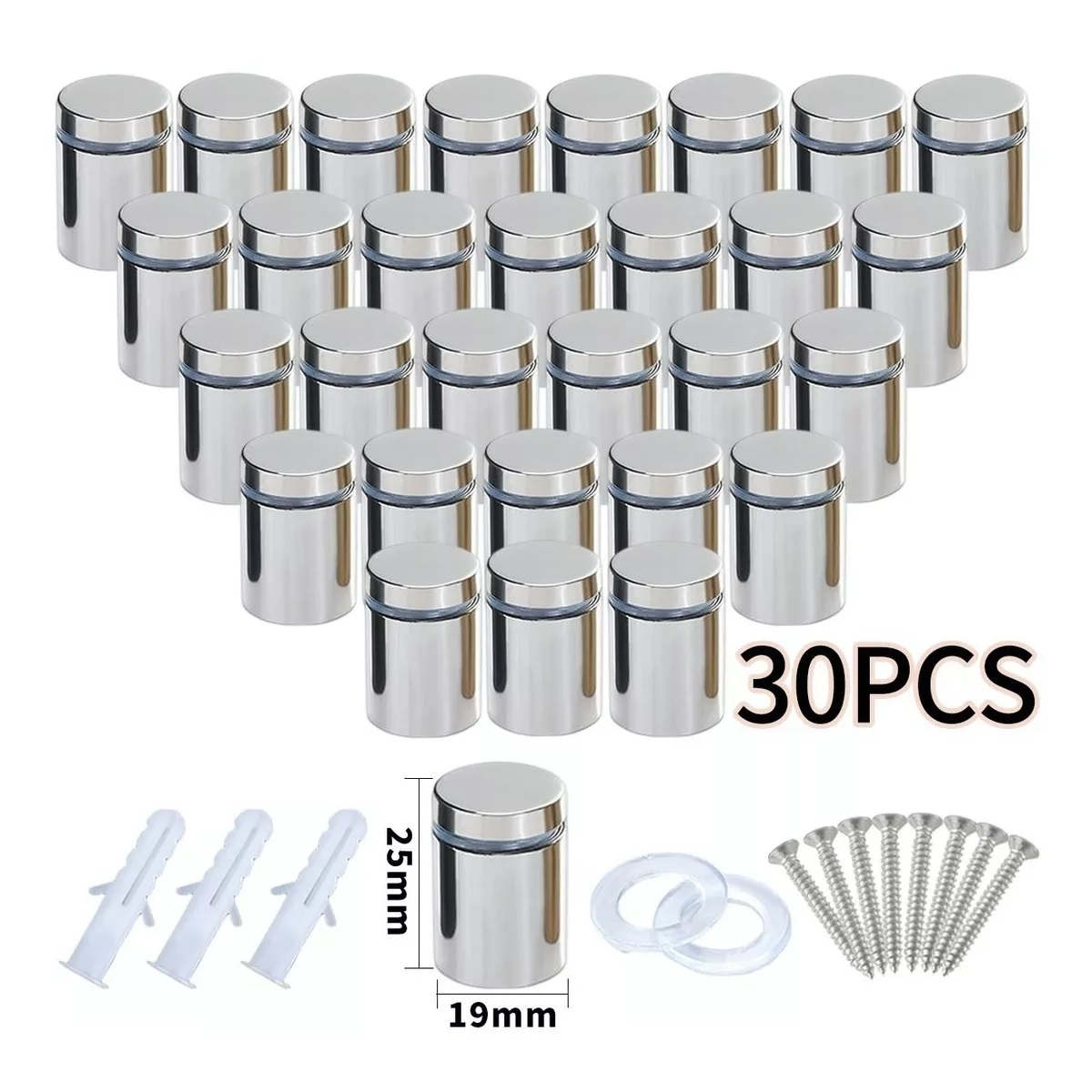 Kit 30 Pcs De Chapetones De 19 X 25 Mm Para Montaje De Herrajes