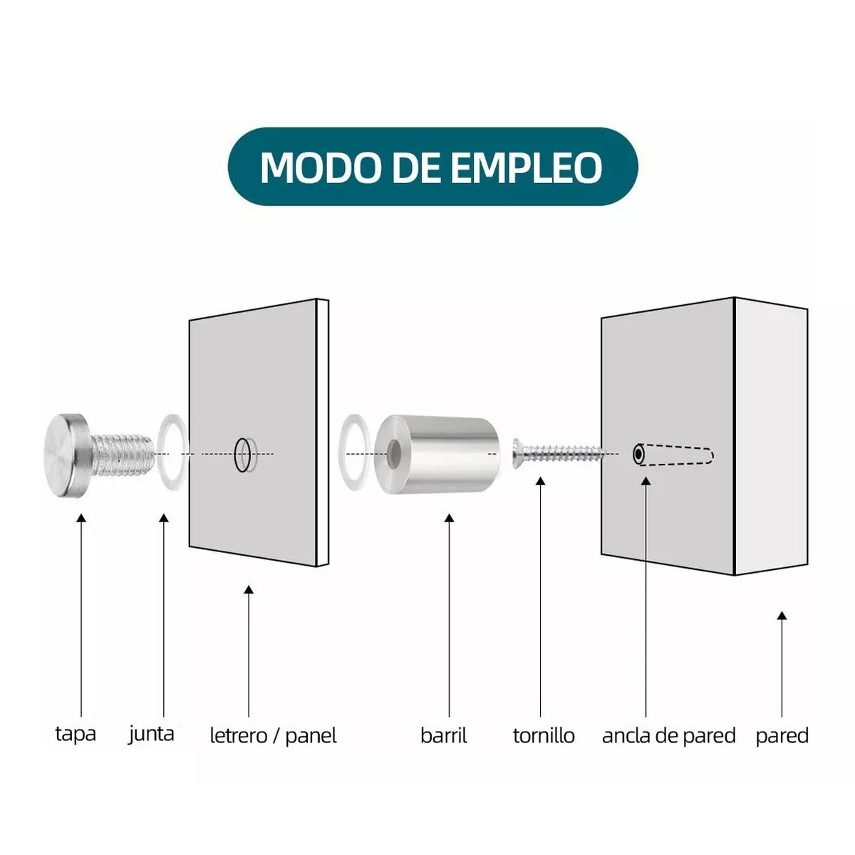 Kit 30 Pcs De Chapetones De 19 X 25 Mm Para Montaje De Herrajes