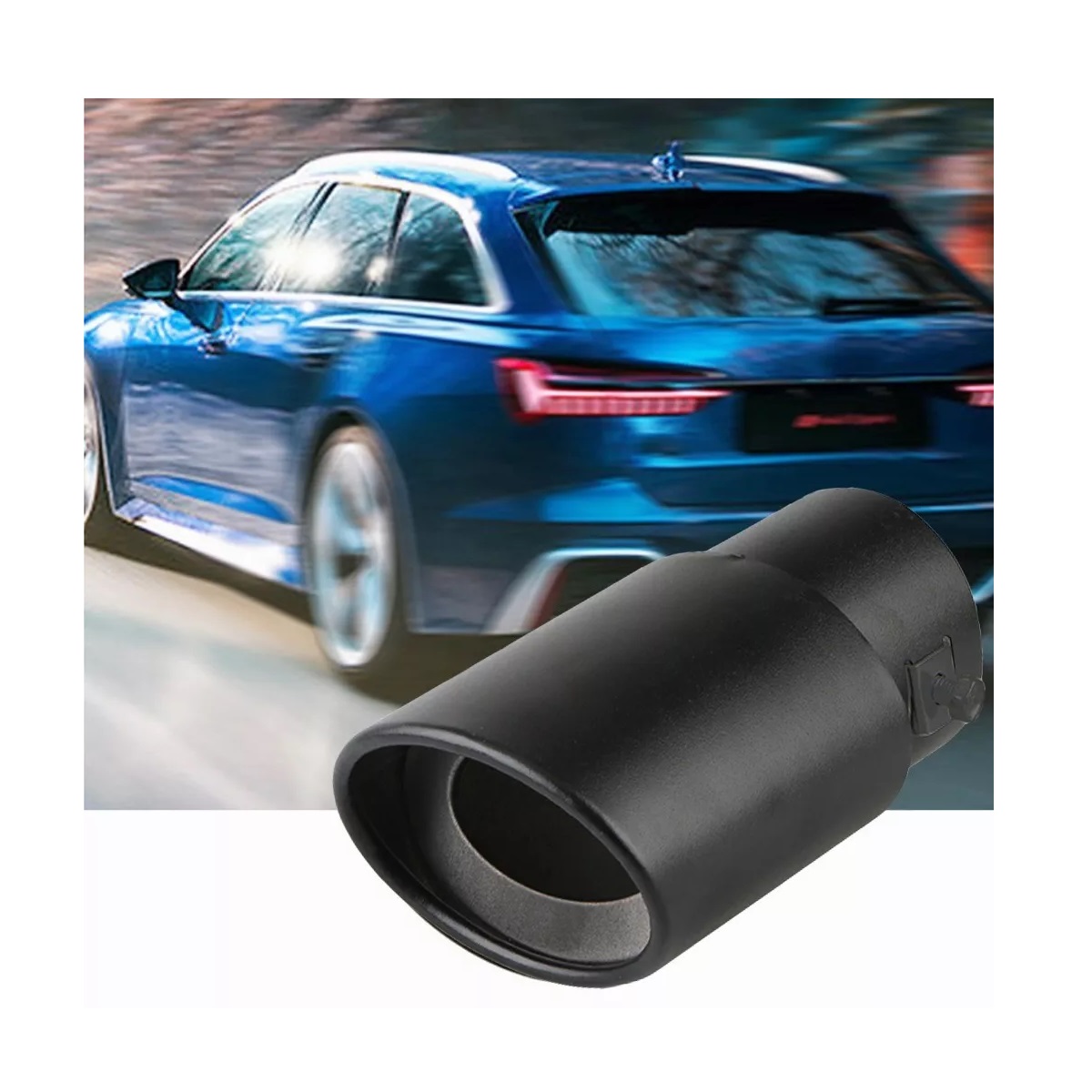 Tubo De Escape De Coche Silenciador Puntas De Acero Inoxidab Negro