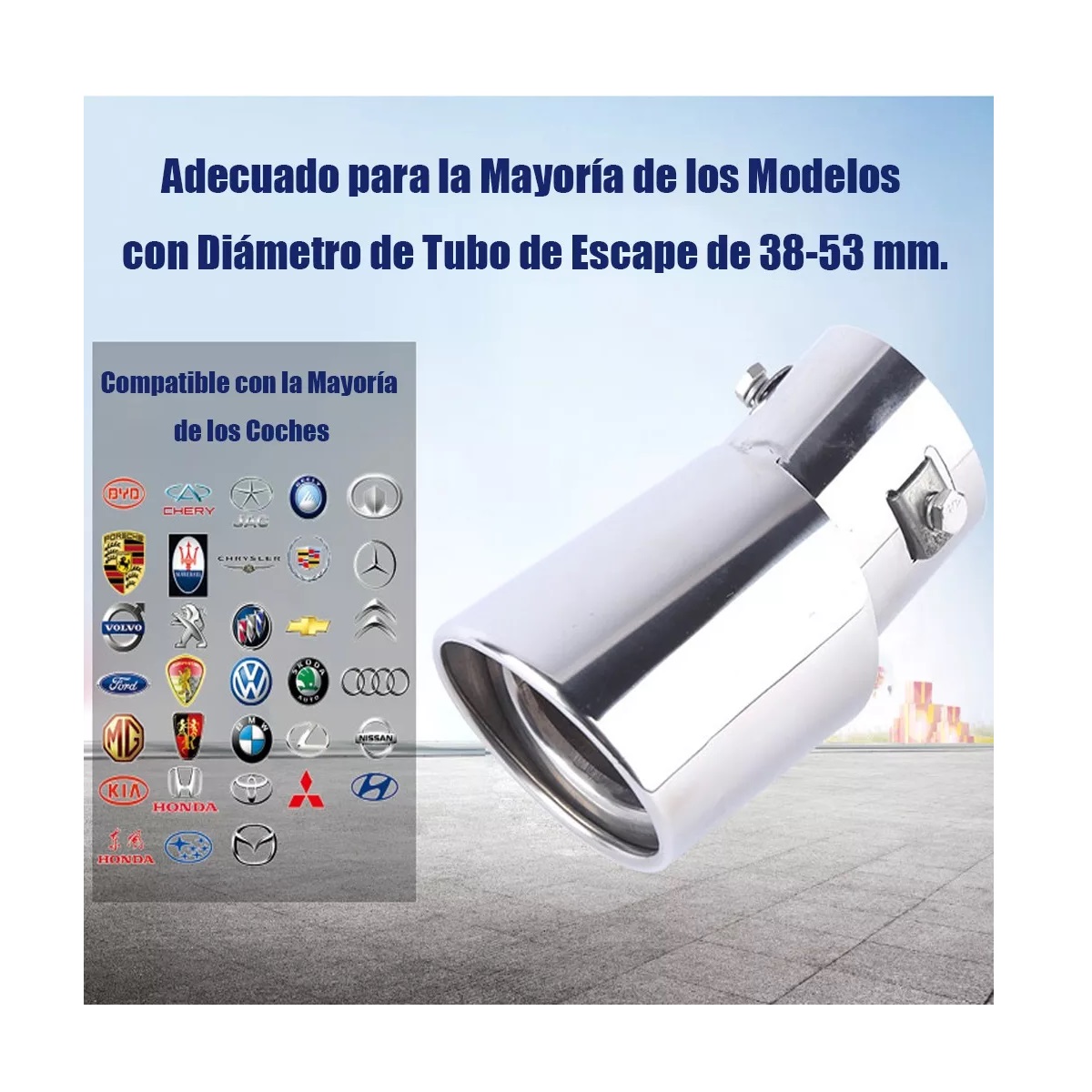 Tubo De Escape De Coche Silenciador Puntas De Acero Inoxidab Negro