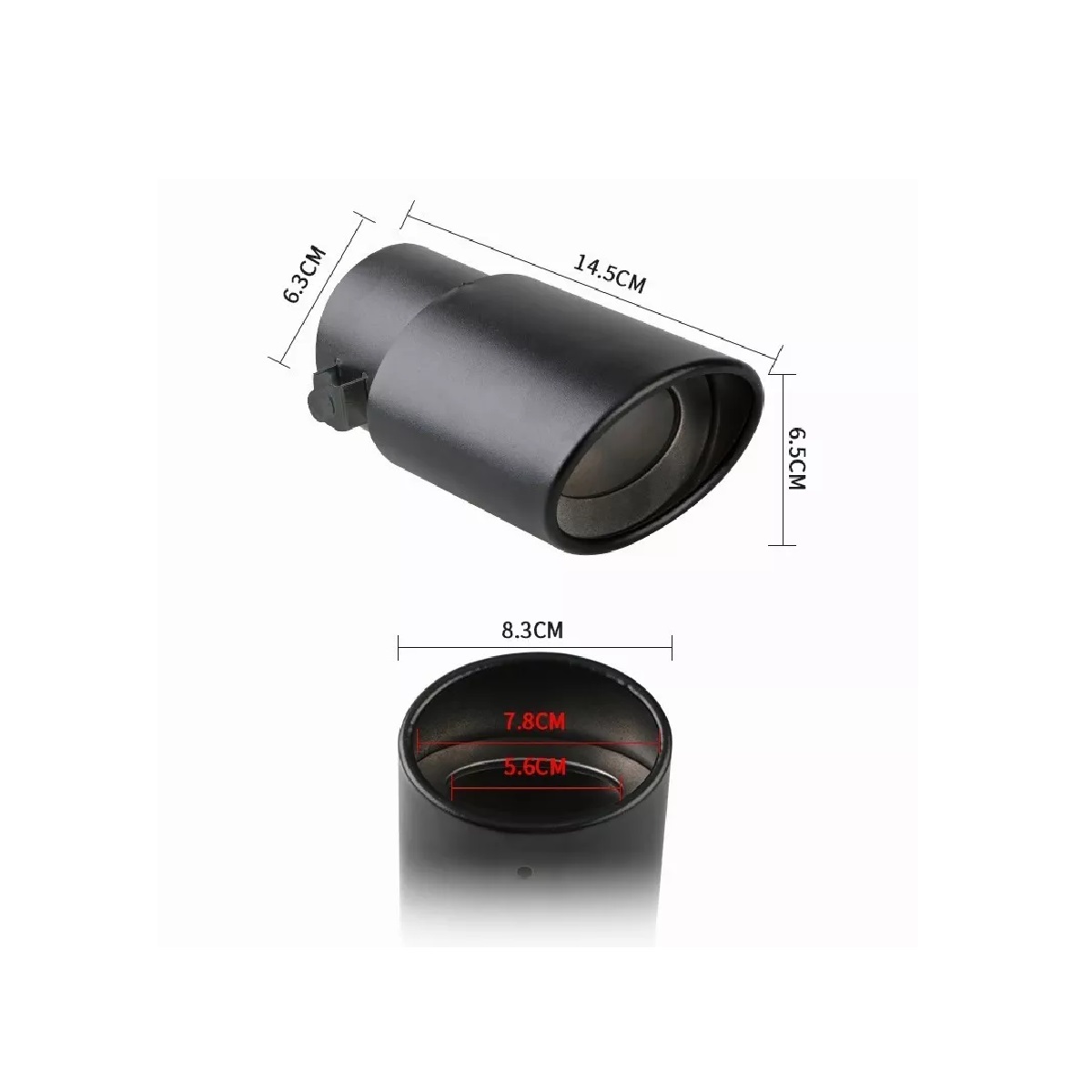 Tubo De Escape De Coche Silenciador Puntas De Acero Inoxidab Negro