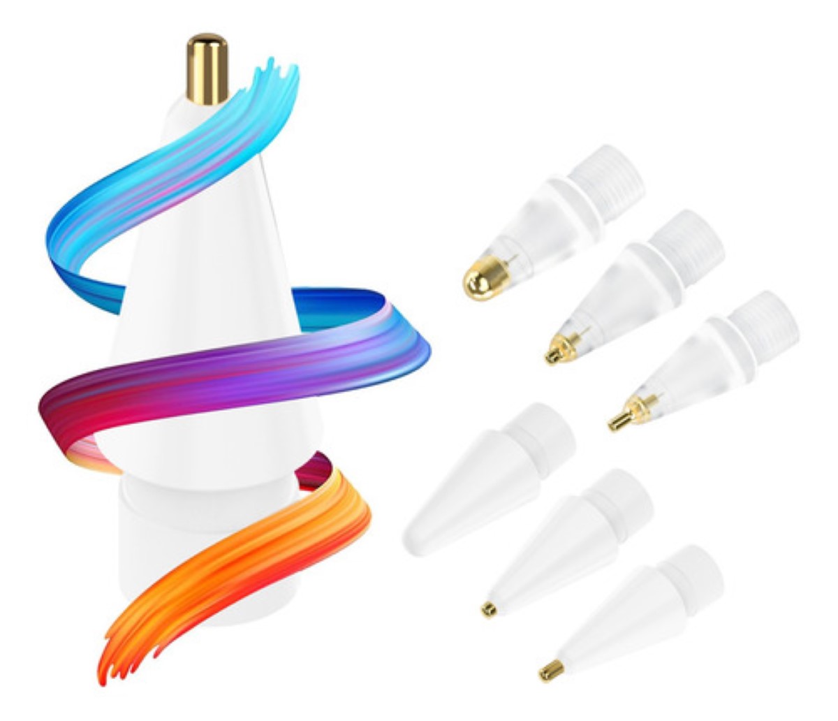 6pcs Puntas De Repuesto Para Apple Pencil 1st 2nd Blanco