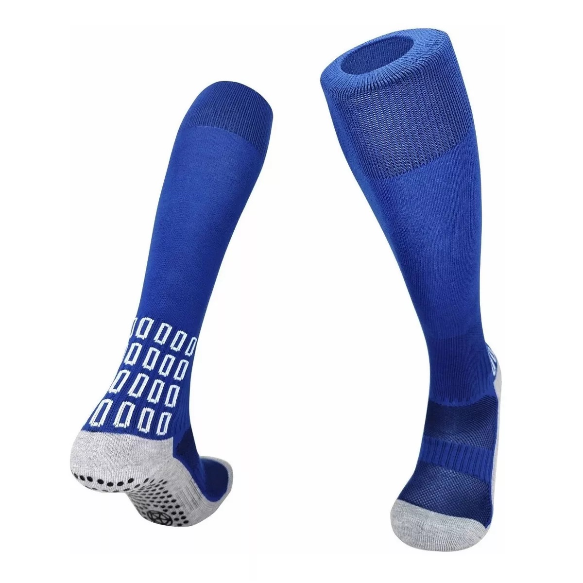 Medias De Futbol Tubo Largo Antideslizante Alta Calidad Azul