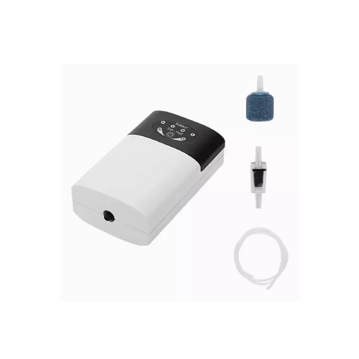 Bomba Agua Oxigenador Pecera Usb Recargable Con 1m Tubo Blanco