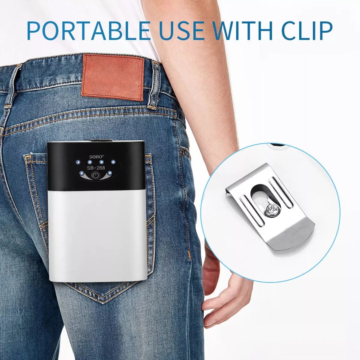 Bomba Agua Oxigenador Pecera Usb Recargable Con 1m Tubo Blanco