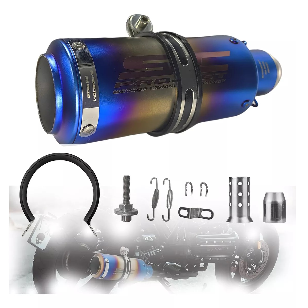 Escape De Moto Deportivo 51mm De Acero Inoxidable Universal