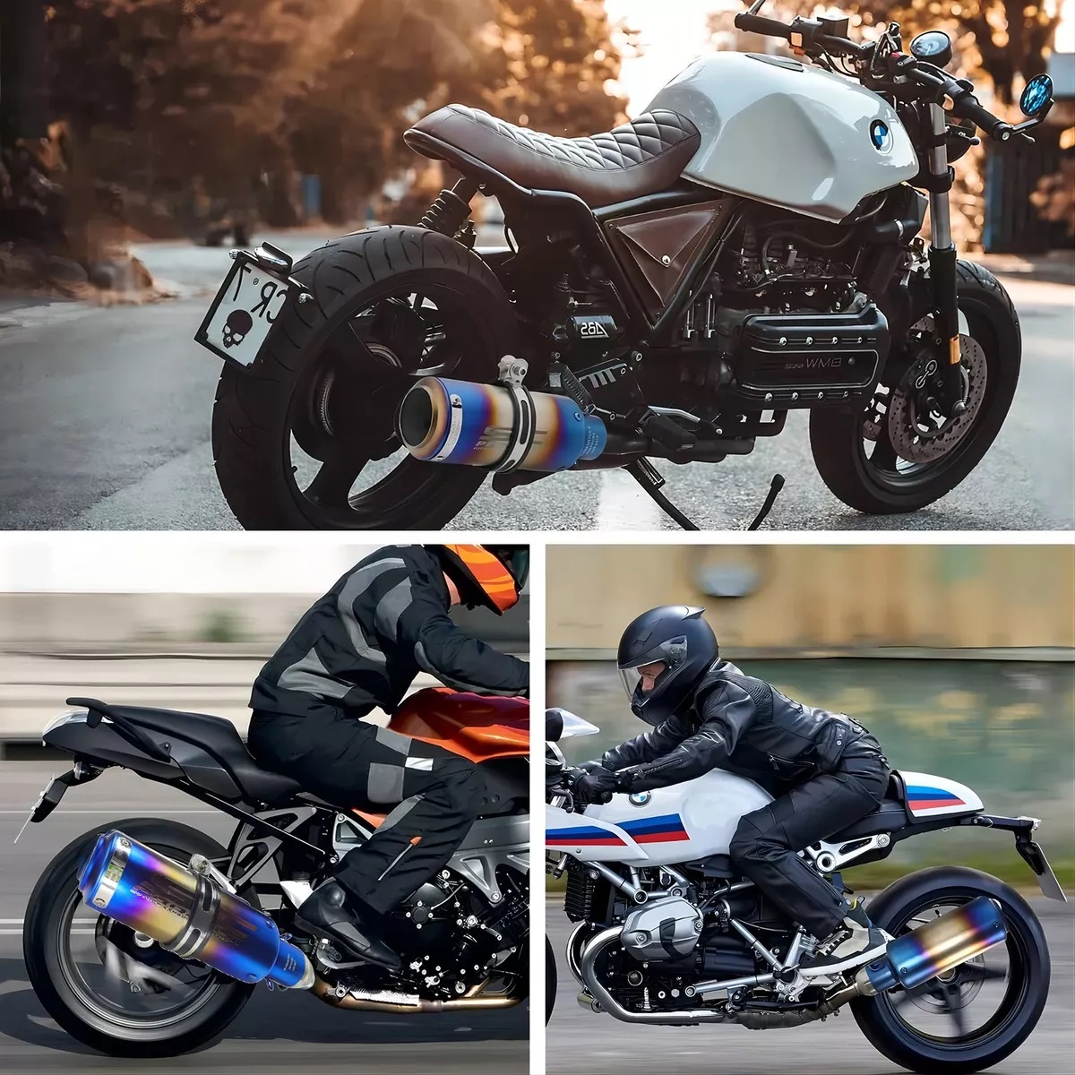 Escape De Moto Deportivo 51mm De Acero Inoxidable Universal