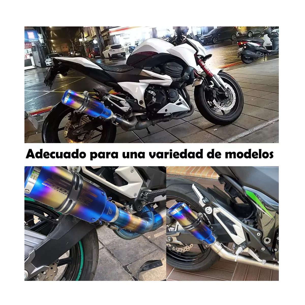 Escape De Moto Deportivo 51mm De Acero Inoxidable Universal