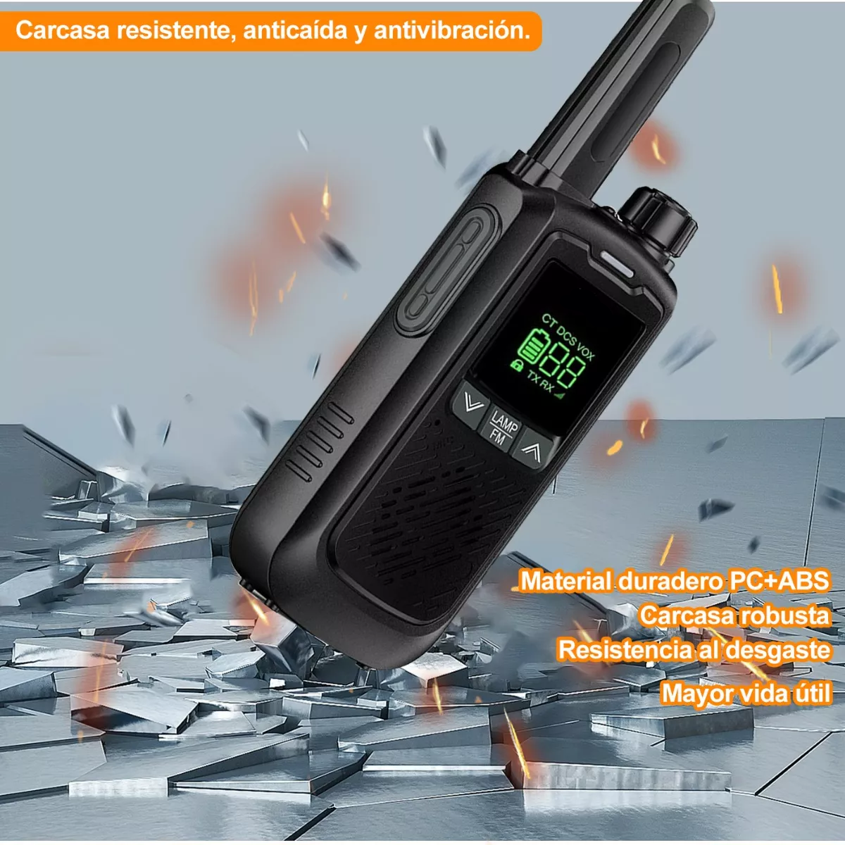 Par 2 Radios Walkie Talkie 16 Canale Portátil Recargable
