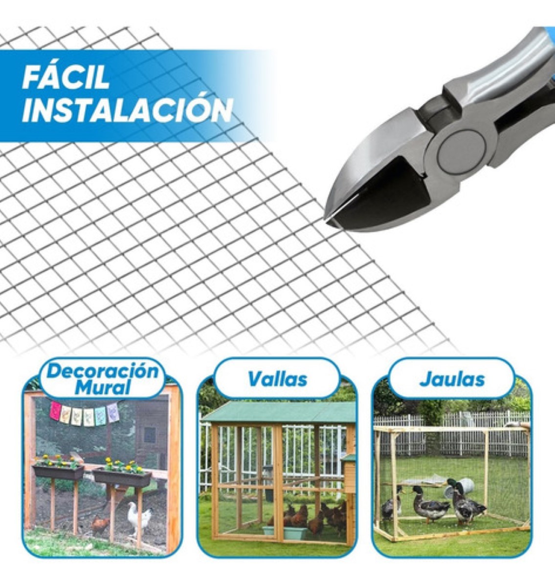 Malla Gallinera Malla De Acero Galvanizado 10m X 91 Cm Ab19m Plata 