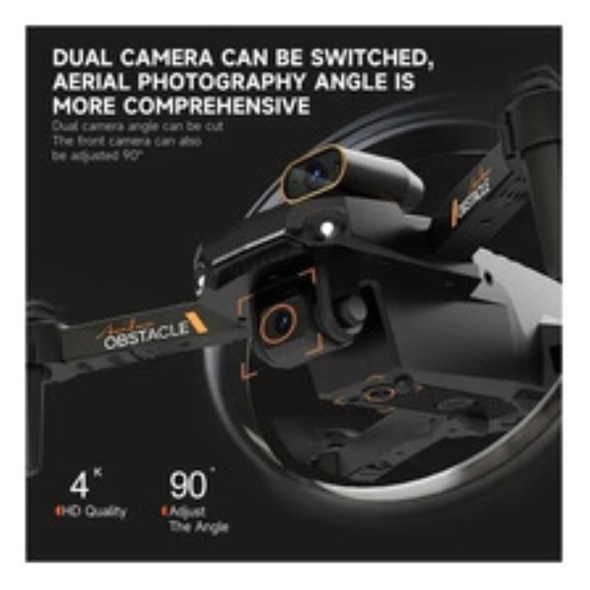 Mini drone 4K XT9 3 con dual cámara HD 2.4GHz 3 baterías, Oscuro Gris