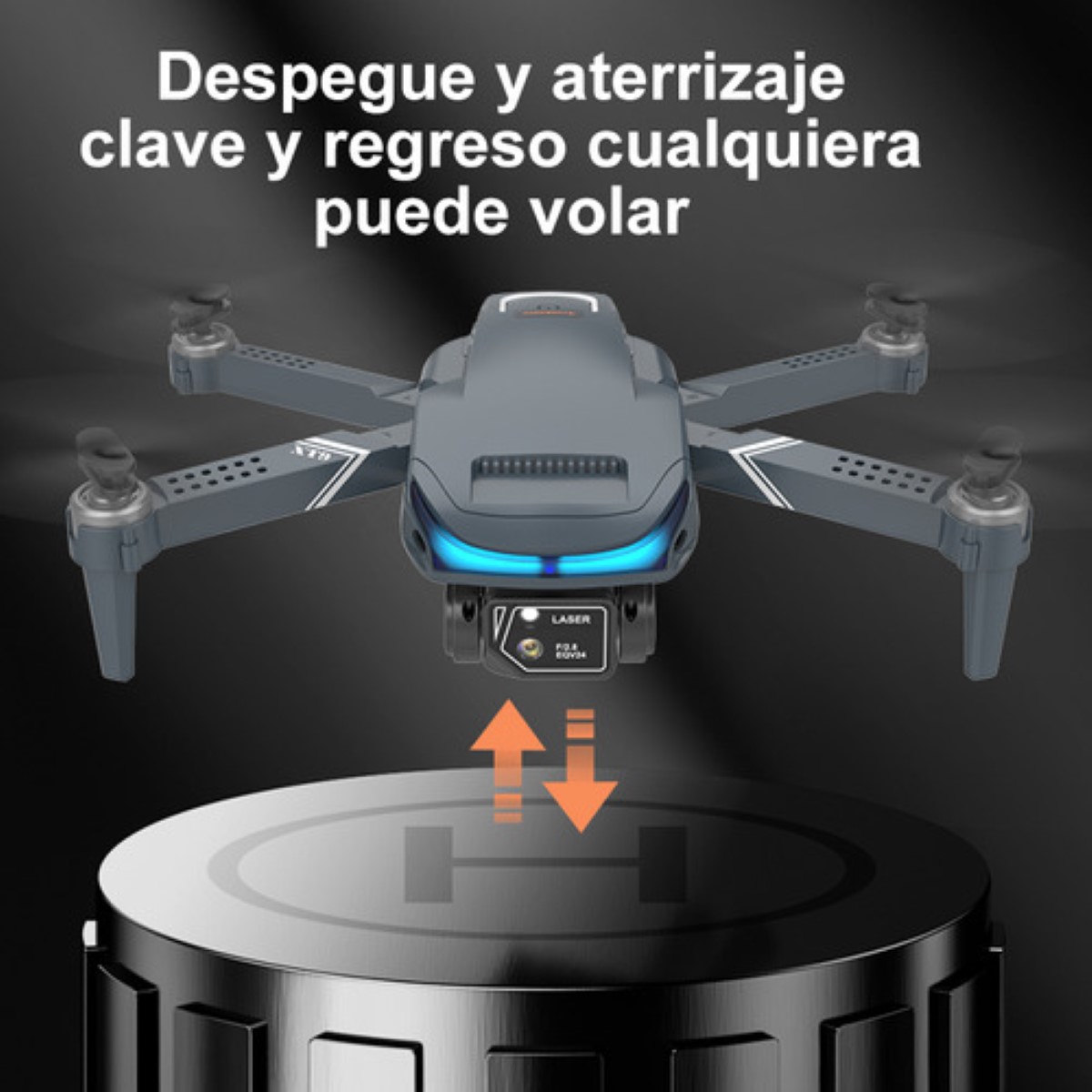 Mini drone 4K XT9 3 con dual cámara HD 2.4GHz 3 baterías, Oscuro Gris