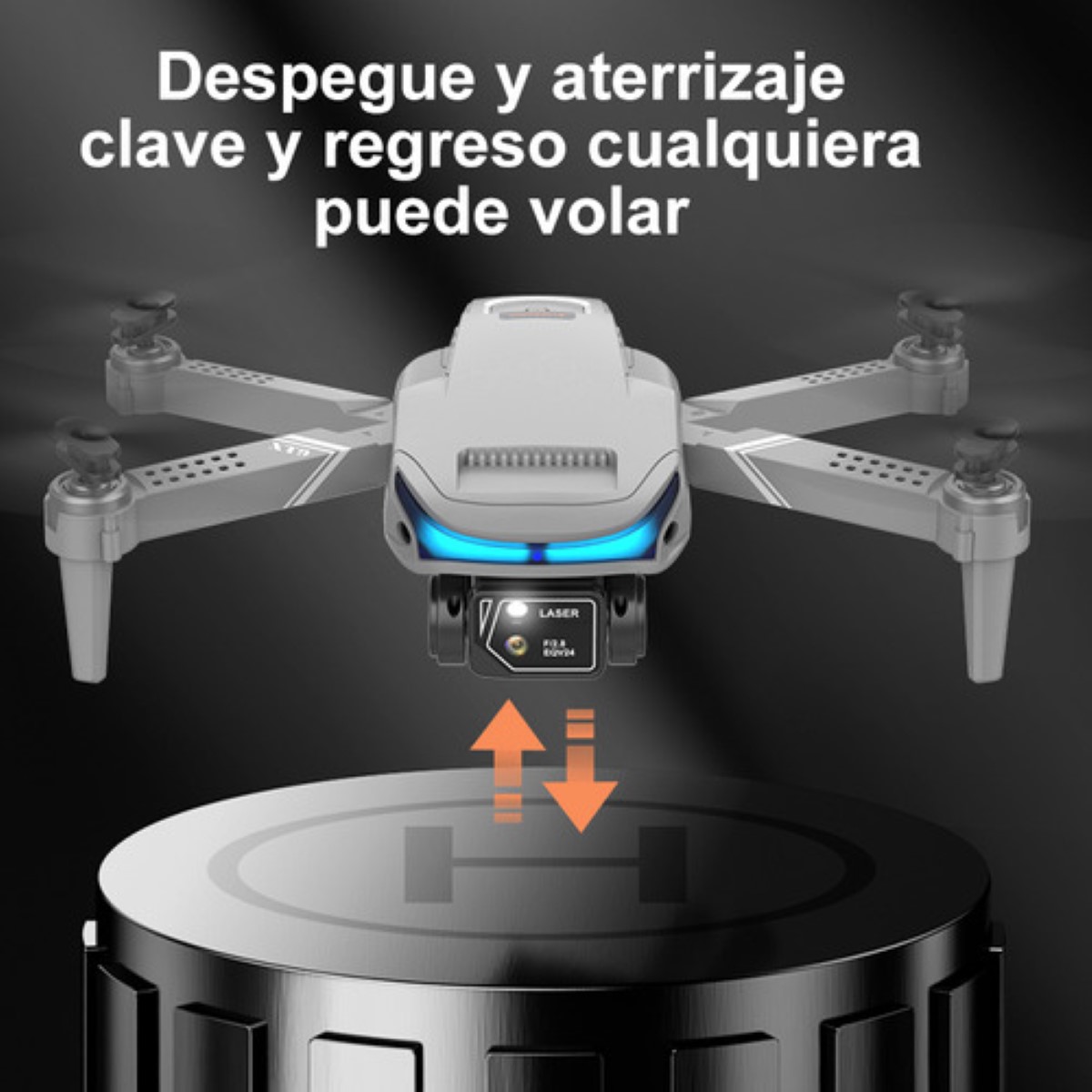 Mini drone 4K XT9 3 con dual cámara HD 2.4GHz 3 baterías,Gris Claro