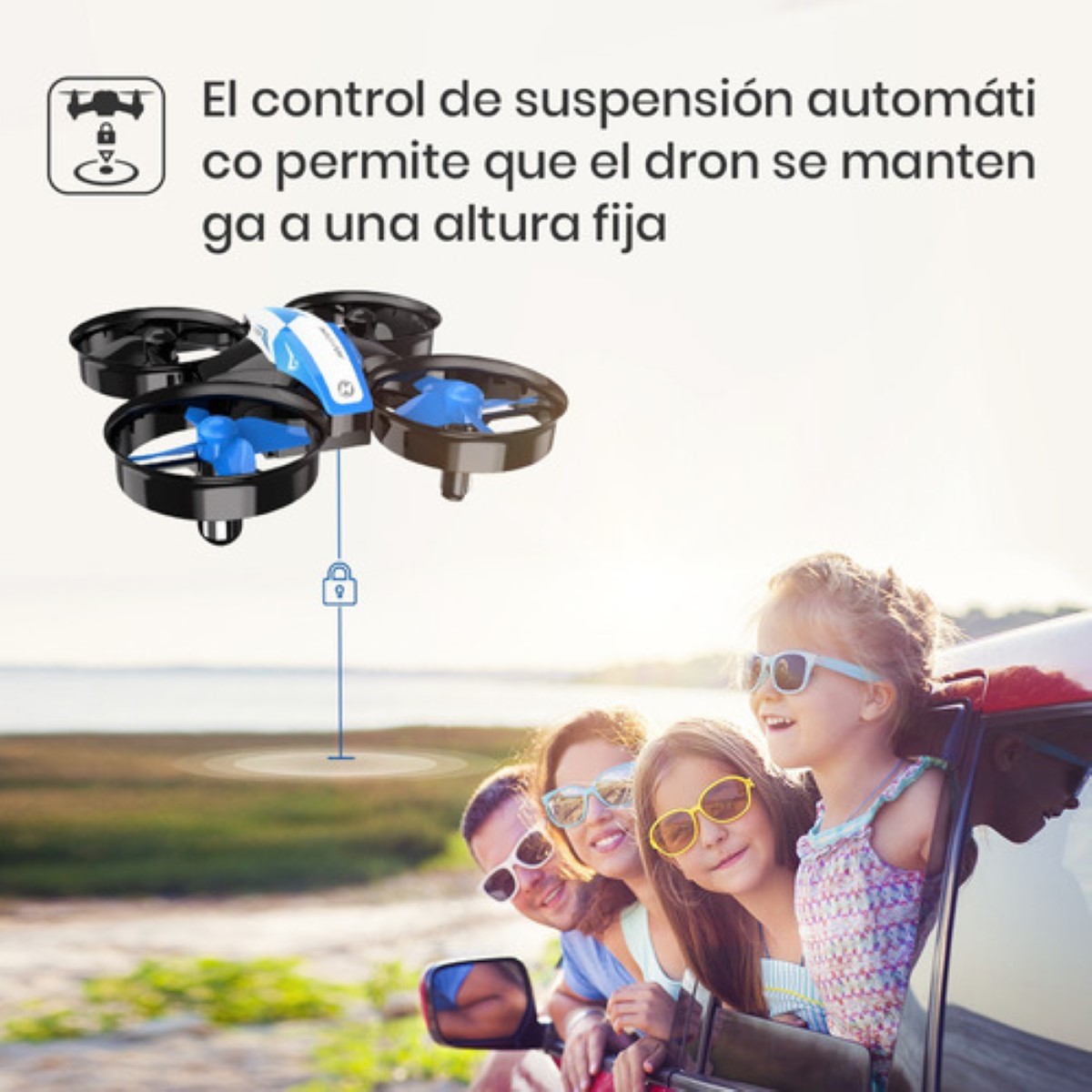 Mini drone rojo 3 baterías