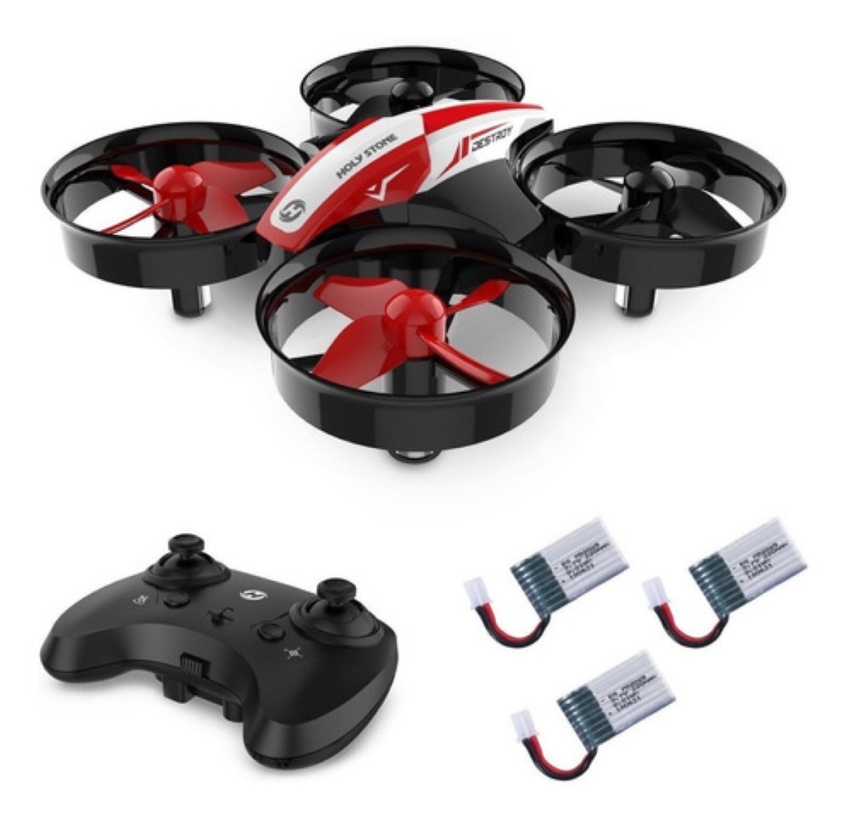 Mini drone rojo 3 baterías
