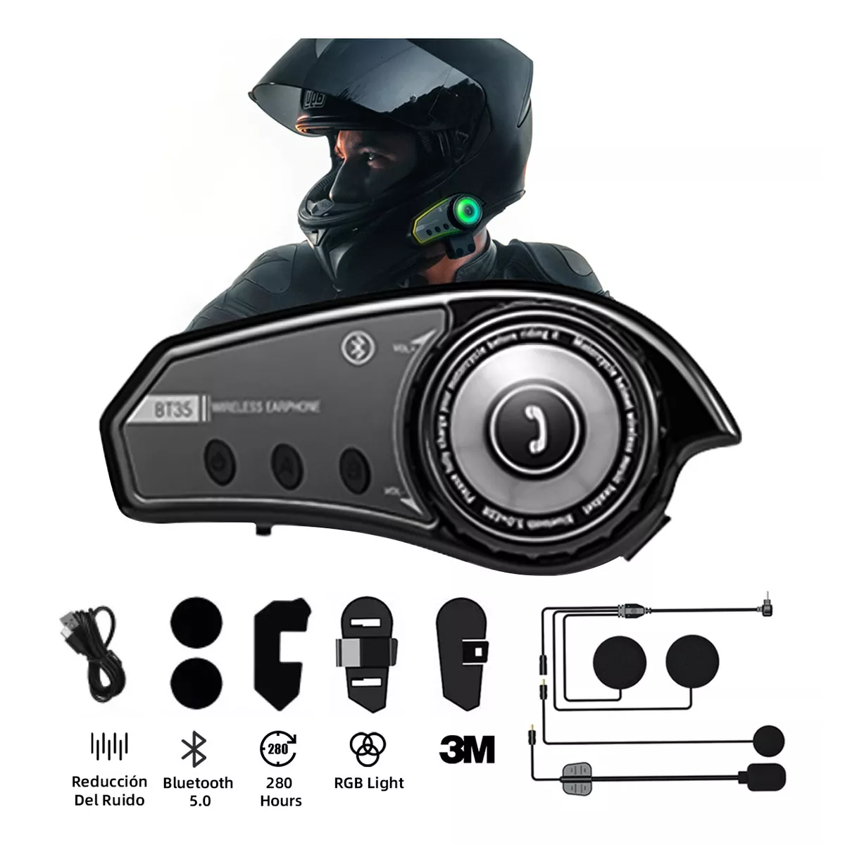 Bluetooth Para Casco, Audifonos Para Casco Moto