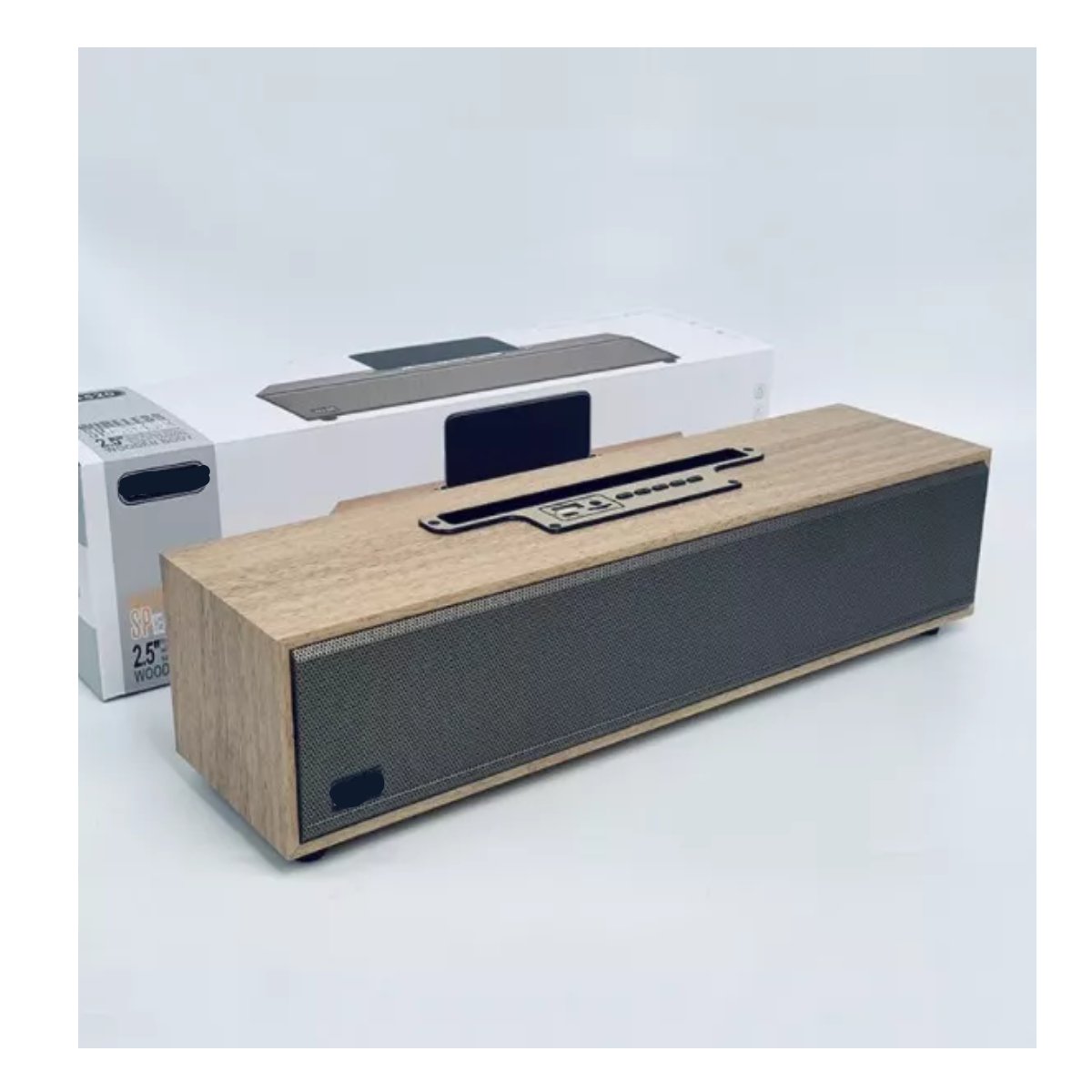 Bocina Bluetooth De Madera Estéreo Para Casa Blanco