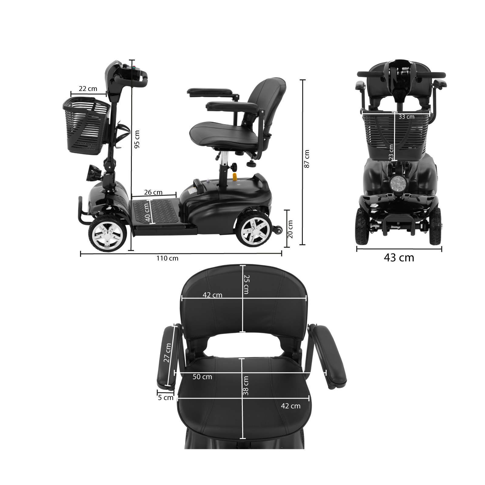 Onof DAKOTA Scooter Electrico Medico de 4 ruedas