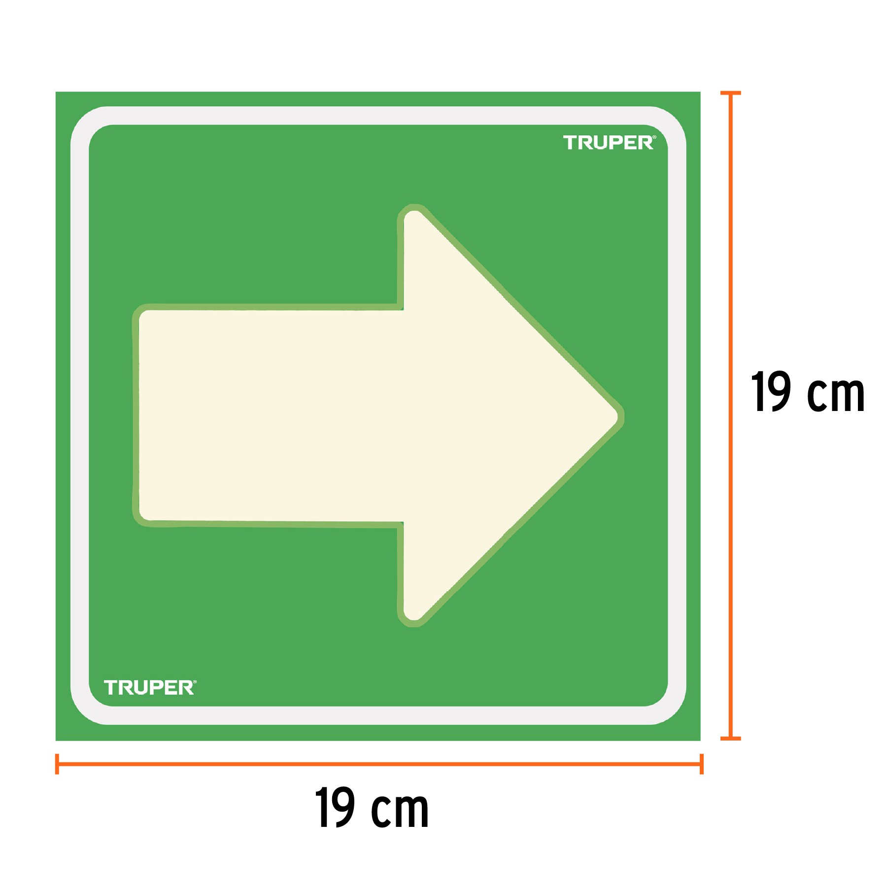LETRERO DE SEÑALIZACIÓN "FLECHA", 19 X 19 CM TRUPER 18433