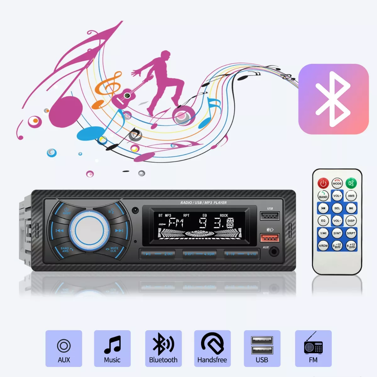 Autoestereo Mp3 930 Tarjeta Usb Bluetooth Radio Fm Aux