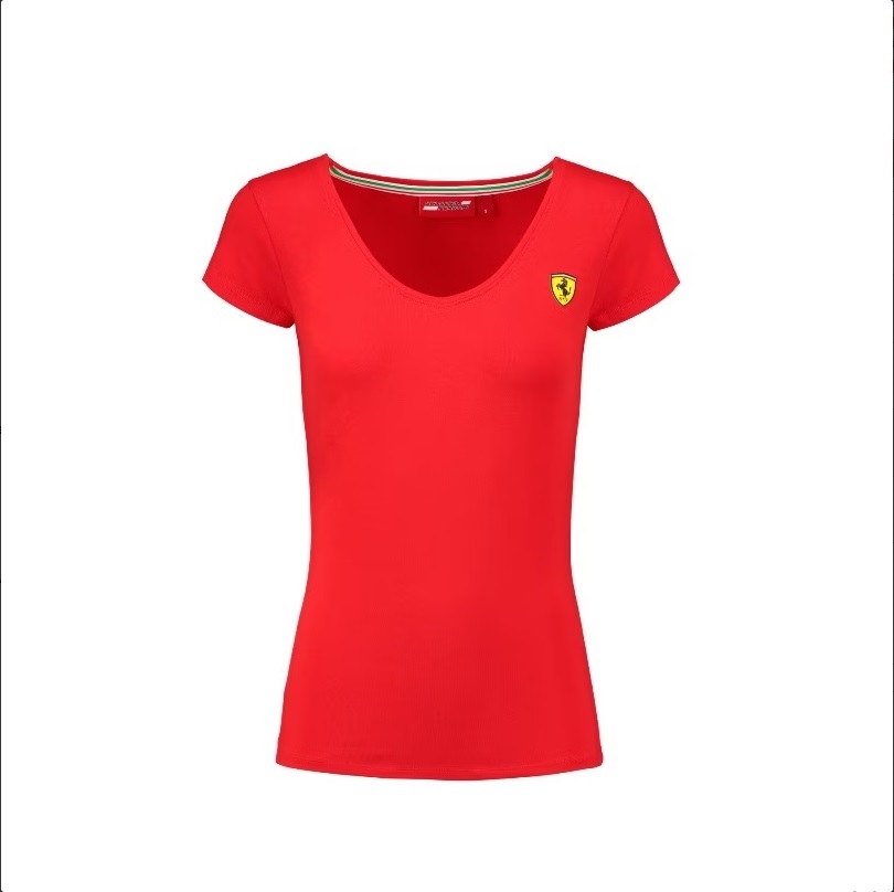 Playera (t Shirt) Cuello En 'v' Para Mujer Scuderia Ferrari