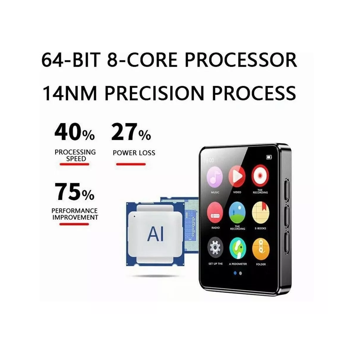 Reproductor Mp3 Bluetooth Mp4 Media Fm Radio Hifi Music Walk