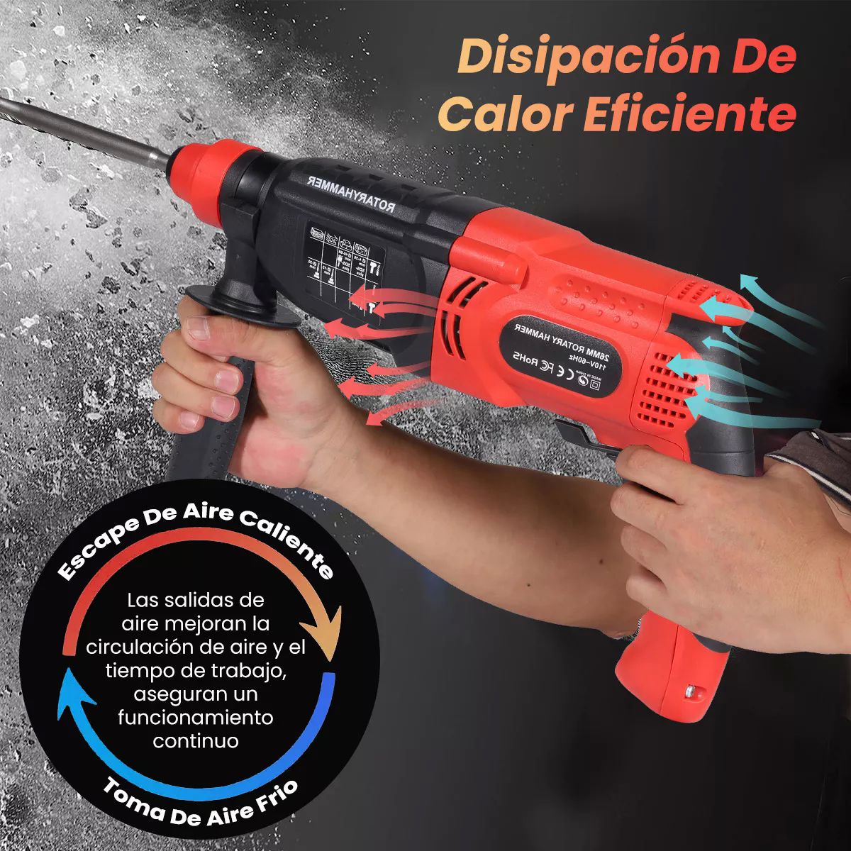 Rotomartillo Taladro Cincelador Multifuncional 800w 26mm