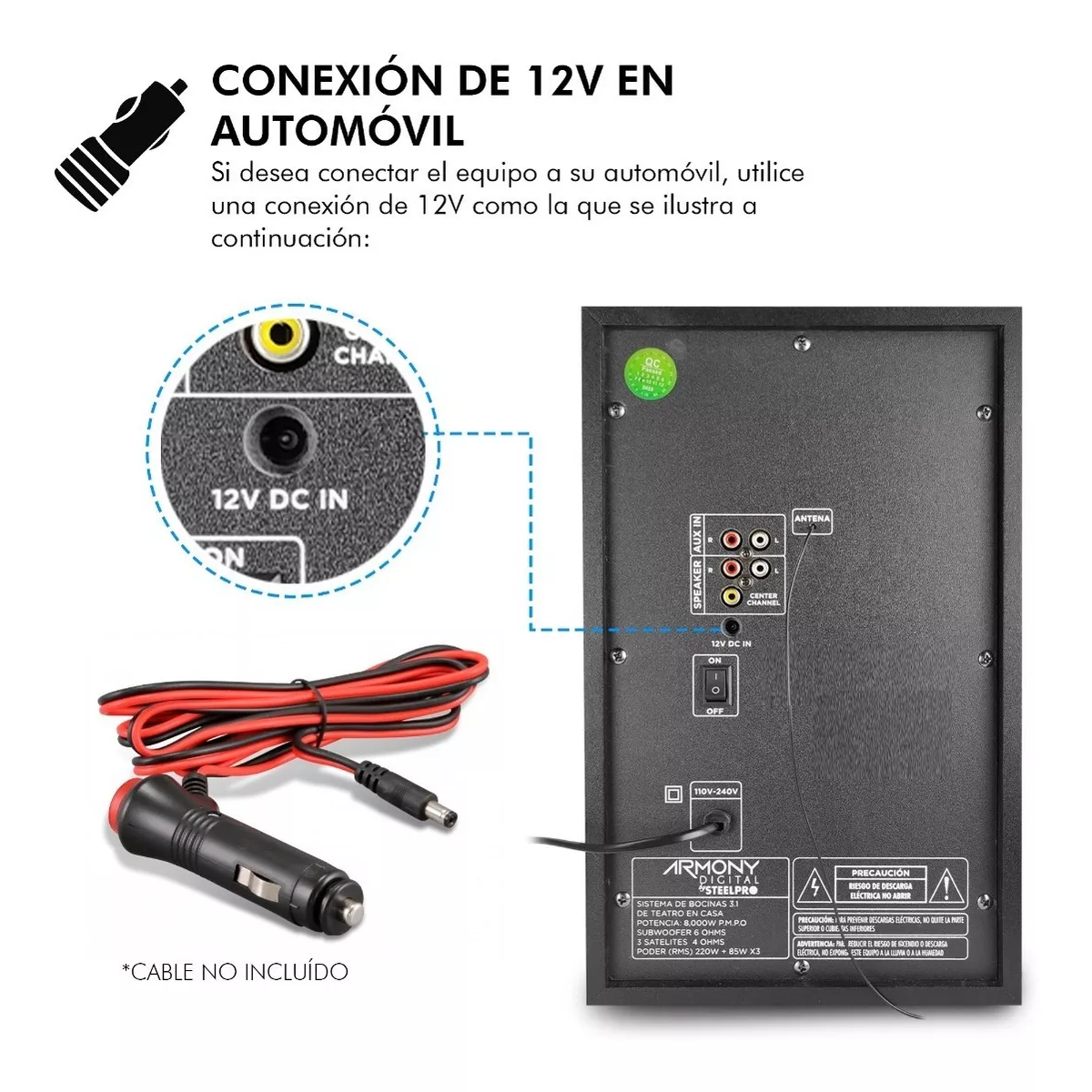 Minicomponente Home Theater 8,000 W - Armony - b3.1