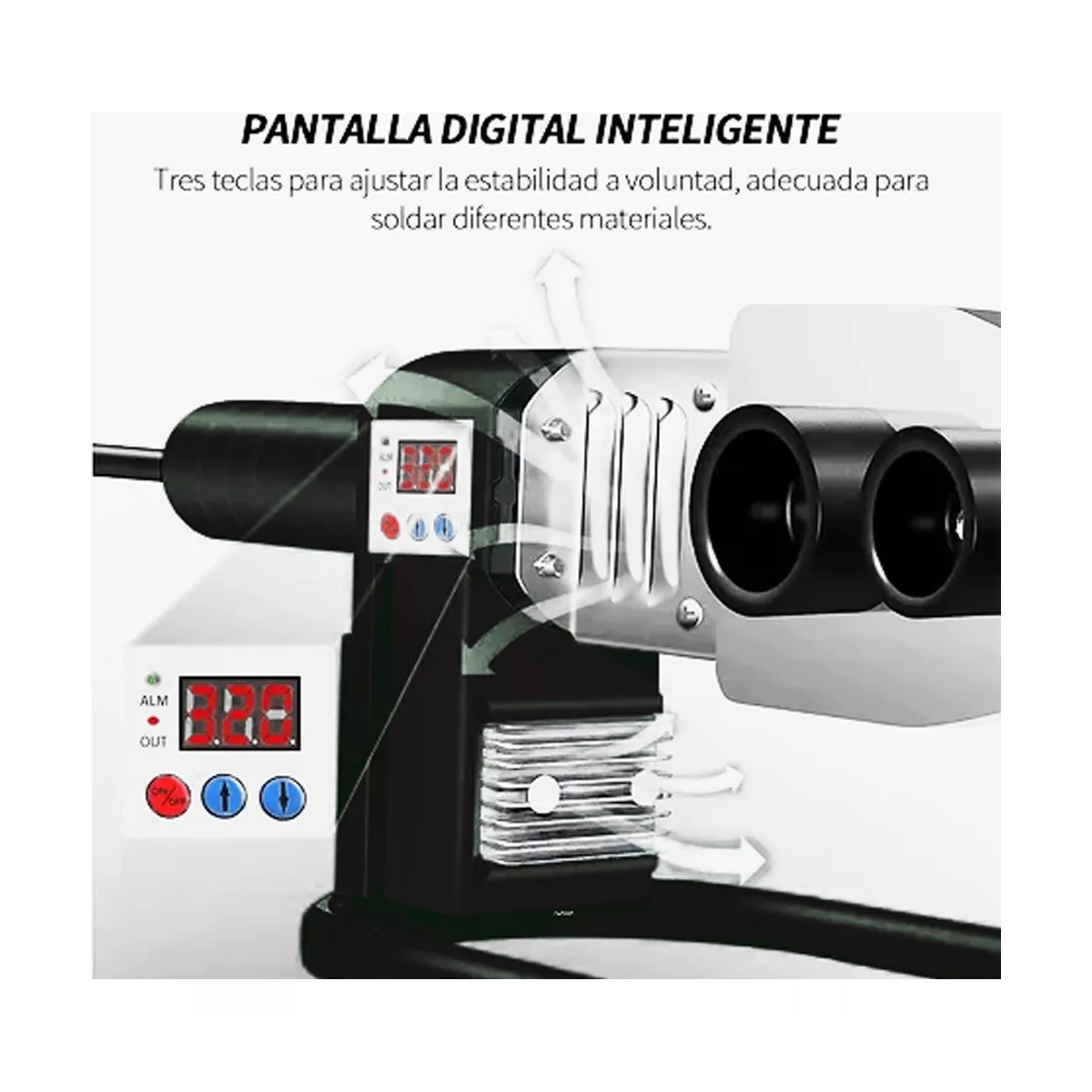 Termofusor Kit Pantalla Digital De Con 6 Dados+tijeras Negro