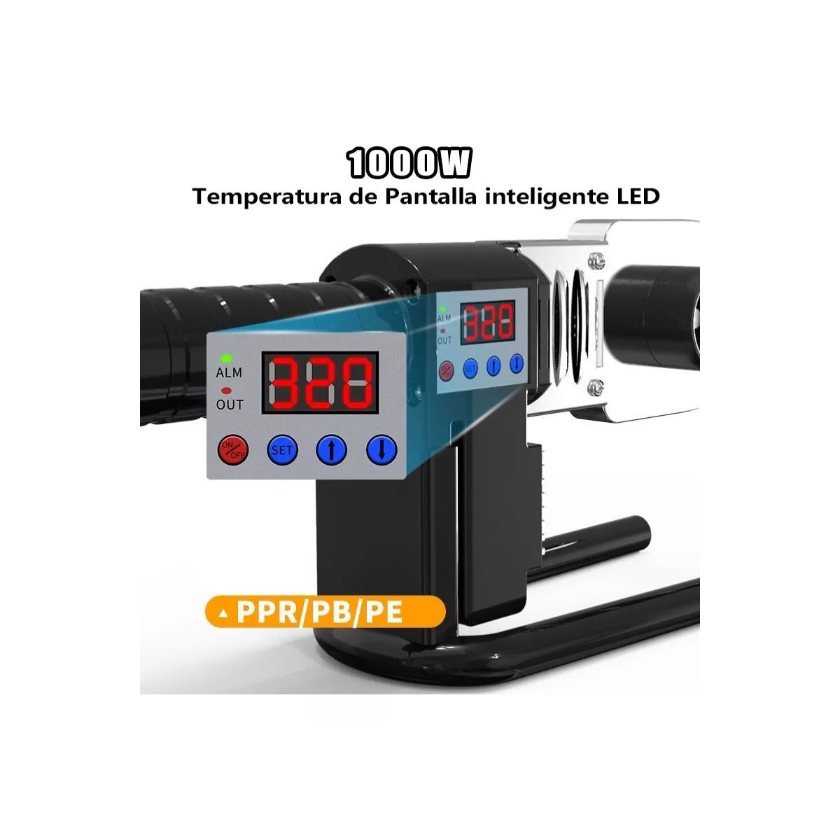 Termofusor Kit Pantalla Digital De Con 6 Dados+tijeras Negro