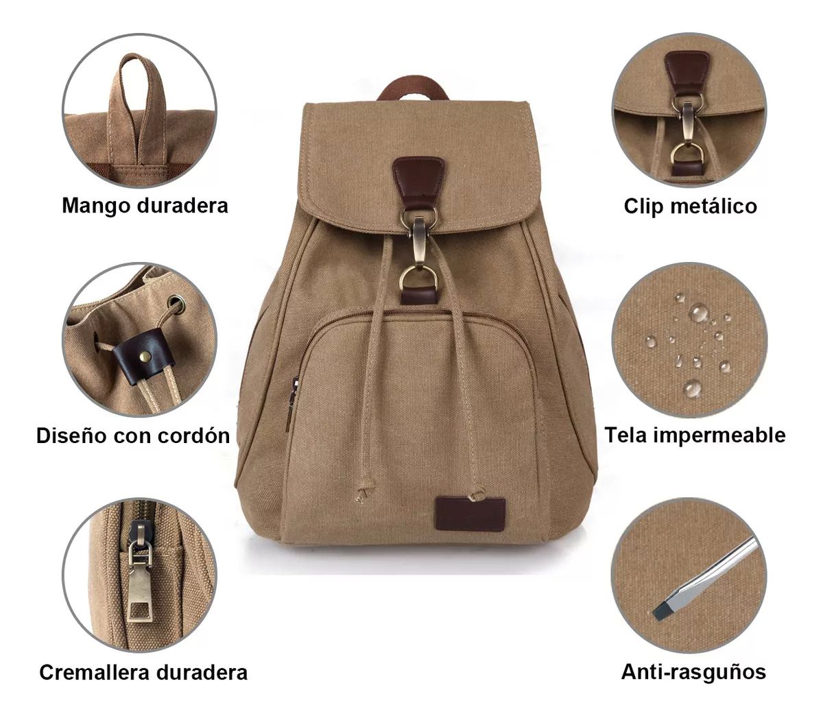 Mochila de lona impermeable