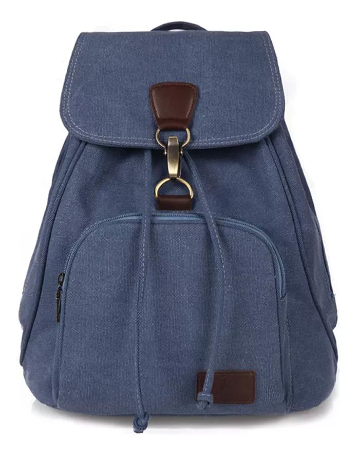 Mochila Escolar Antirrobo Para Mujer Mochila De Lona Impermeable color AZUL.