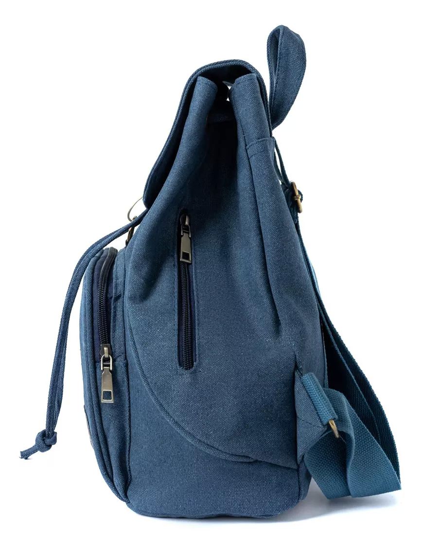 Mochila Escolar Antirrobo Para Mujer Mochila De Lona Impermeable color AZUL.