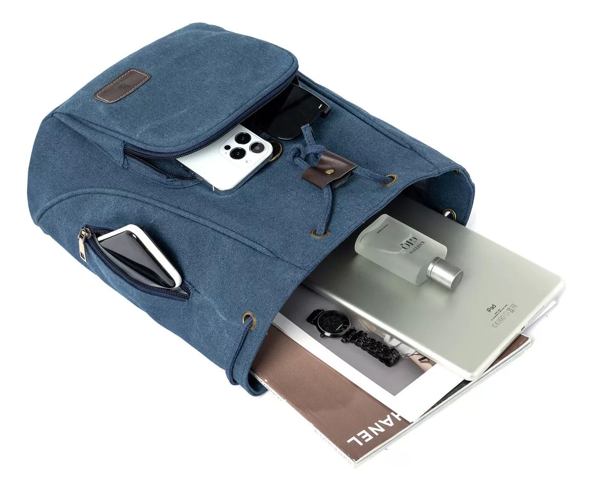 Mochila Escolar Antirrobo Para Mujer Mochila De Lona Impermeable color AZUL.