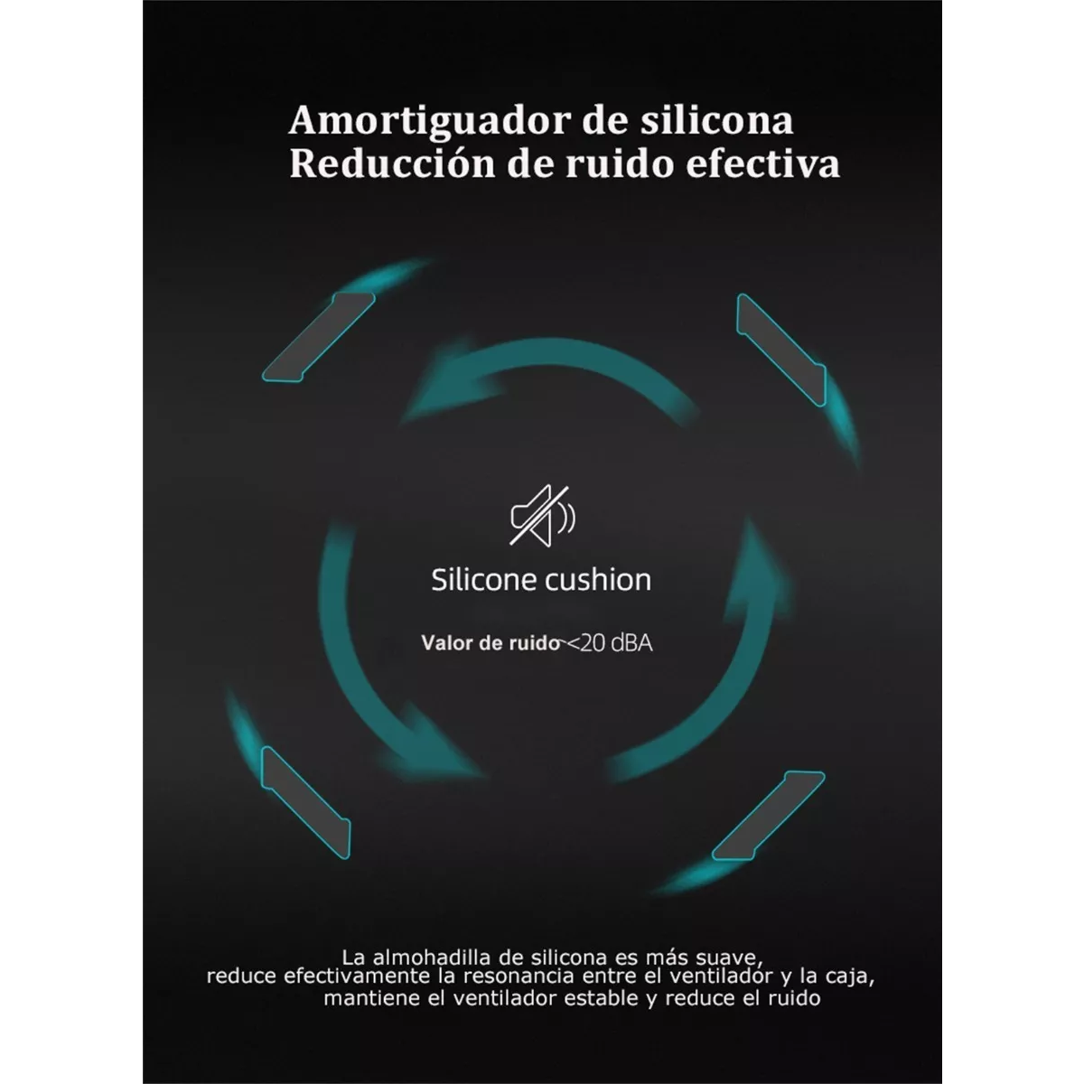 Kit 6 Ventiladores Pc Gamer 120mm Rgb Disipadores Para Cpu Negro