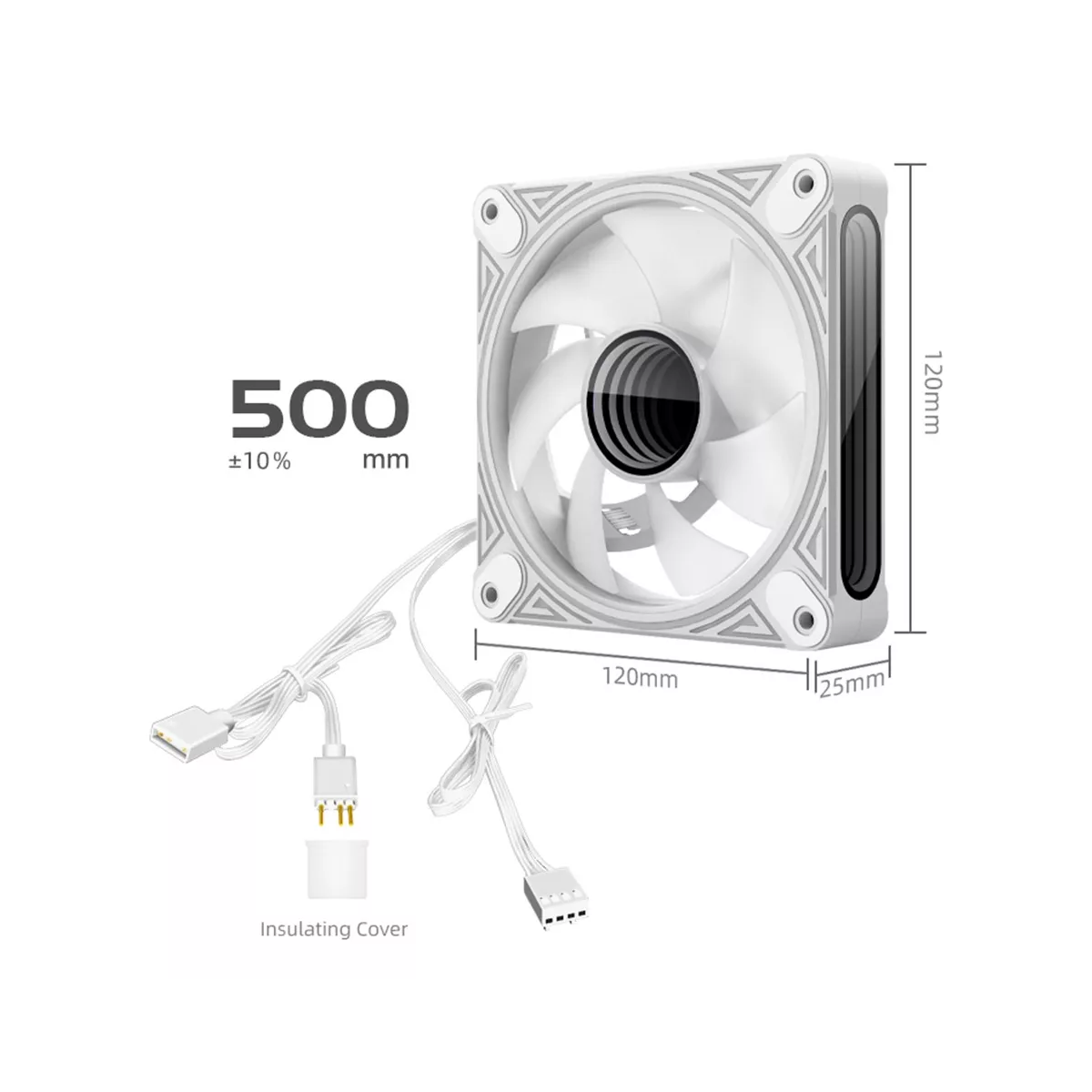 Ventilador De Gamer Dm1 120mm Argb Para Computadora Blanco
