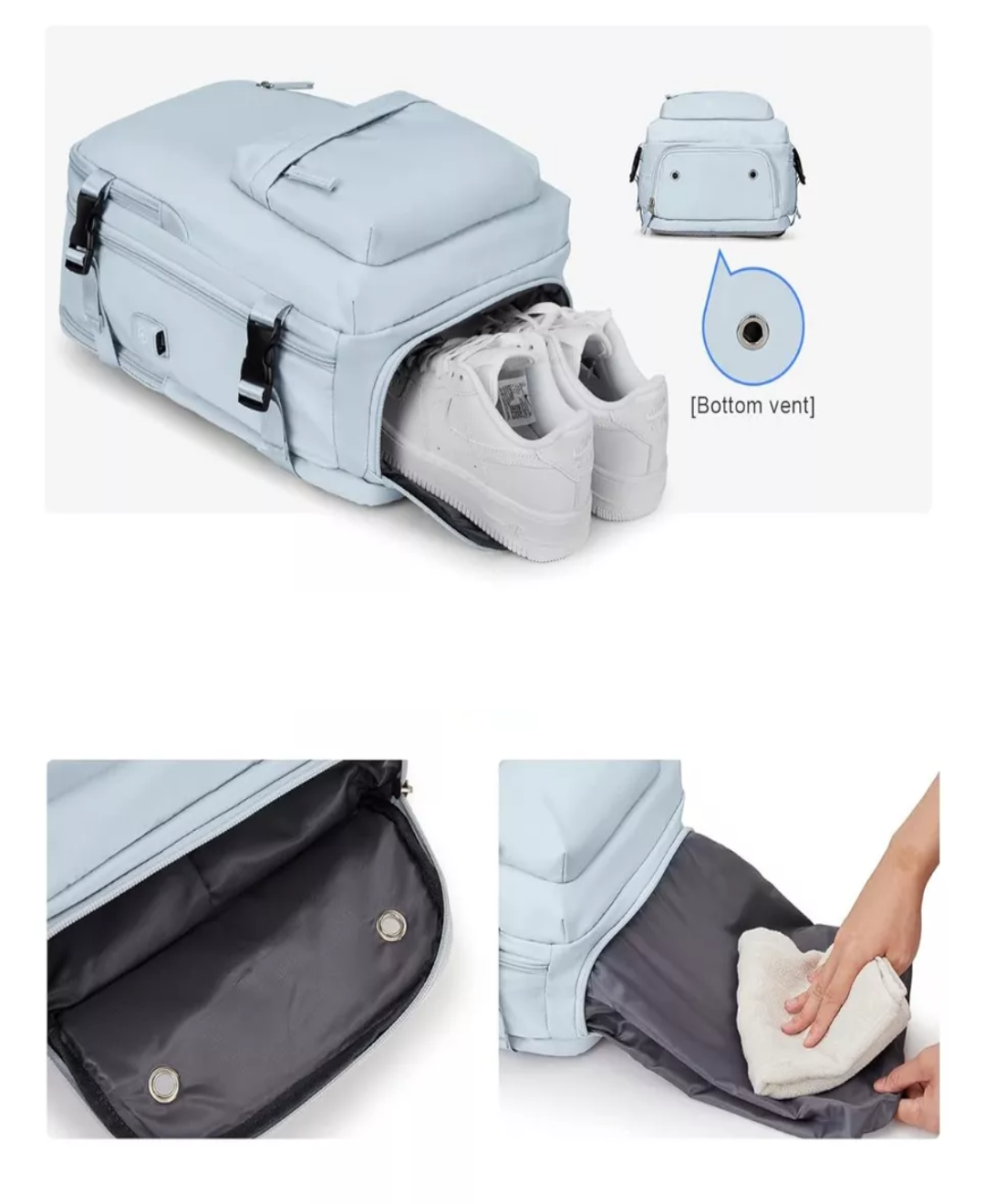 Mochila De Viaje Grande, Mochila Impermeable Para Senderismo color AZUL.