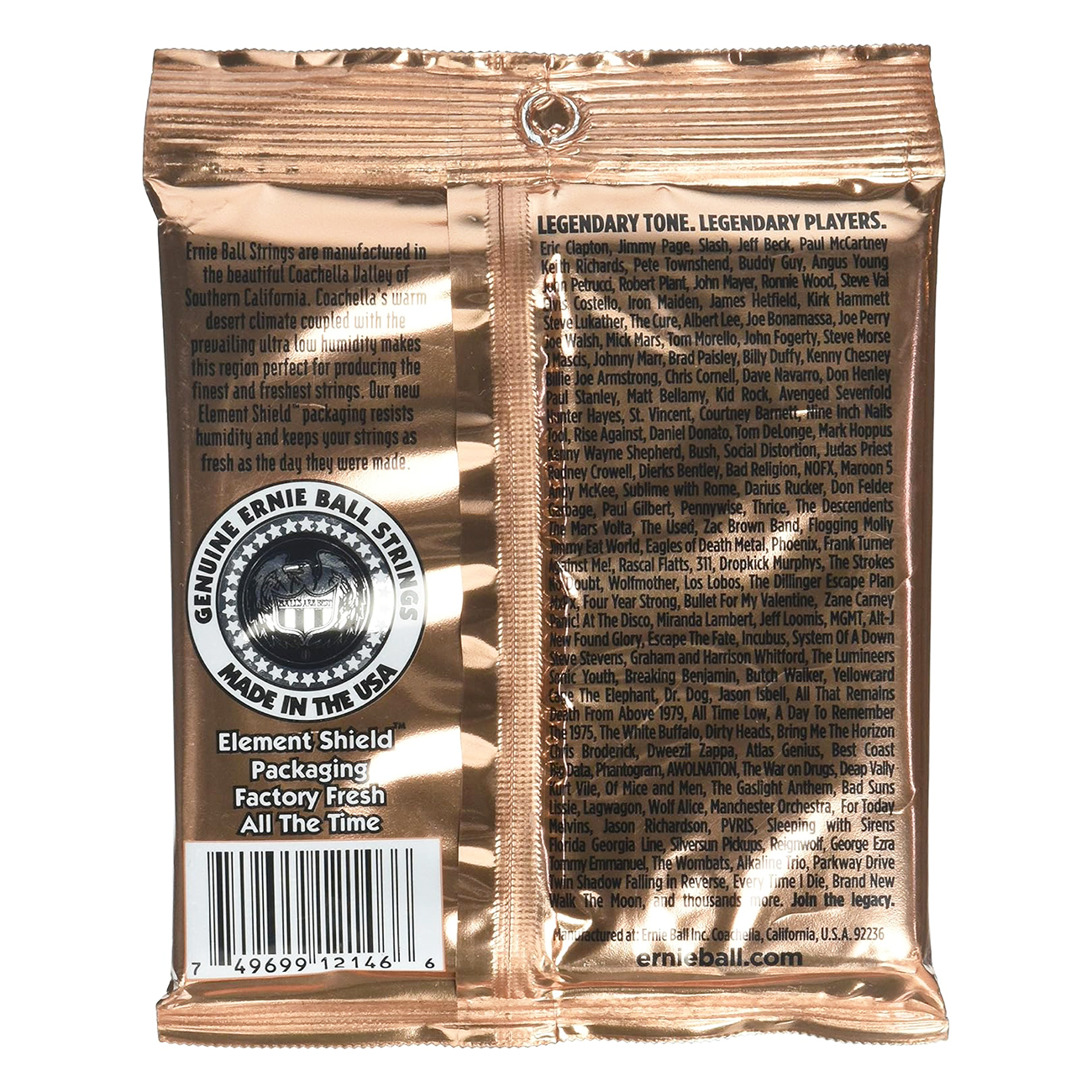 Cuerdas Ernie Ball 2146 Earthwood Medium Light Guit. Acústica 