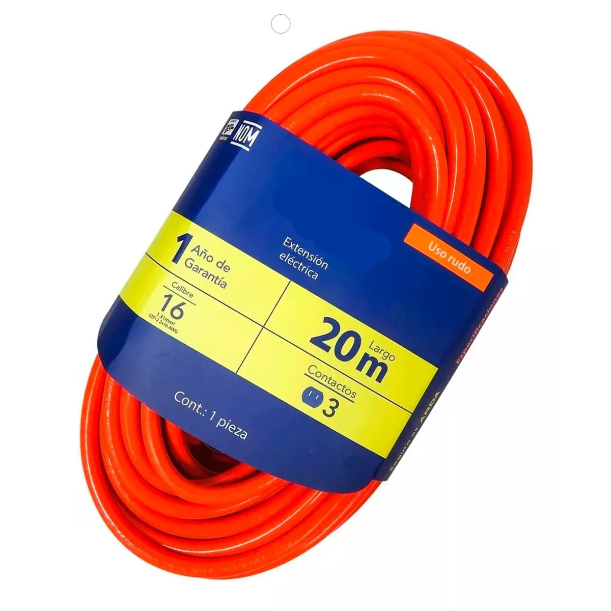 Extensión Eléctrica Uso Rudo Multicontacto 20 Metros Naranja