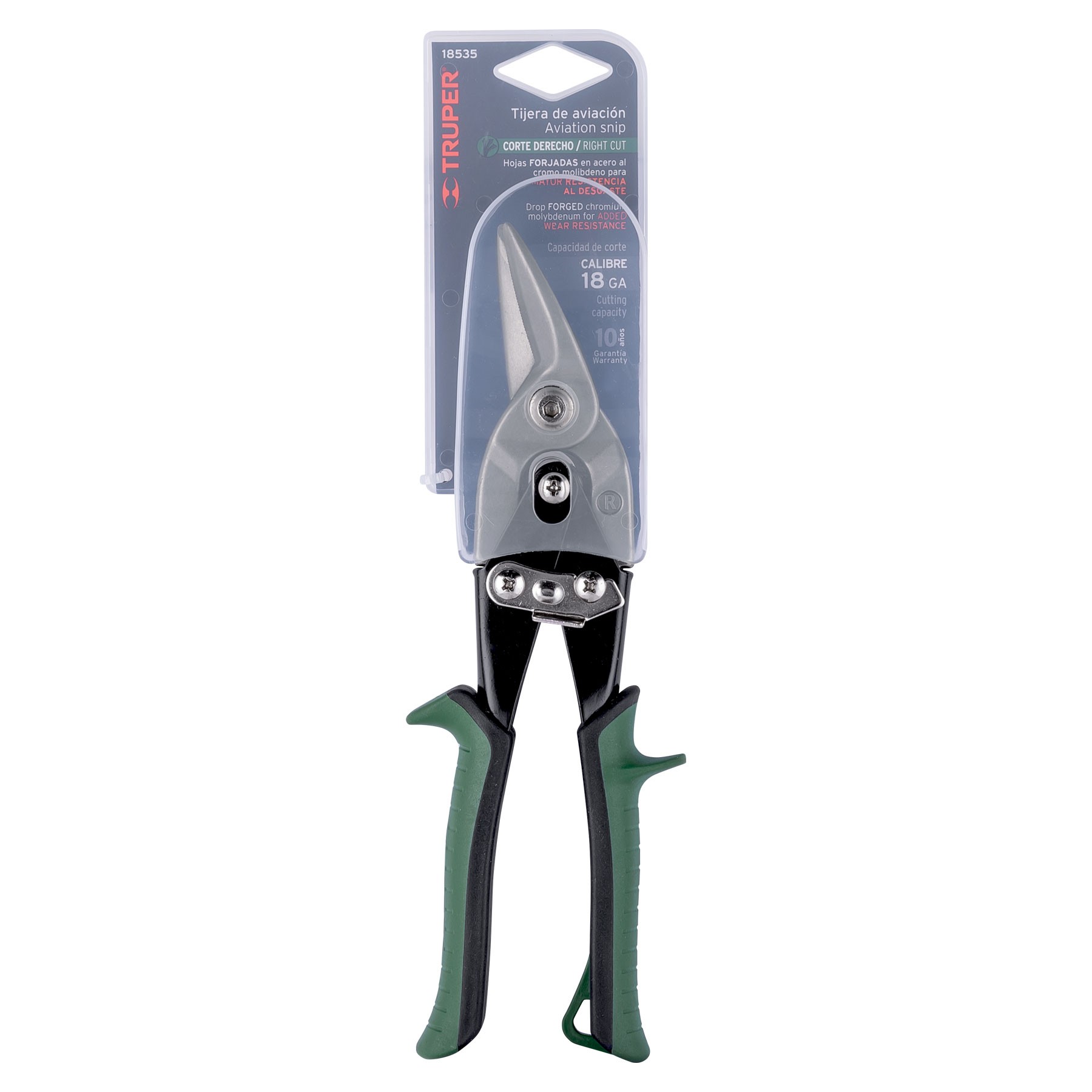 TIJERA DE AVIACIÓN 10" CORTE DERECHO, TRUPER 18535