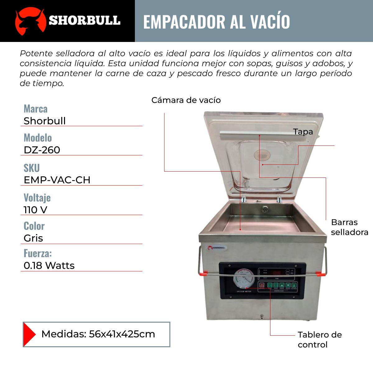 Maquina Empacadora Alto Vacio 260 Camara Selladora Shorbull