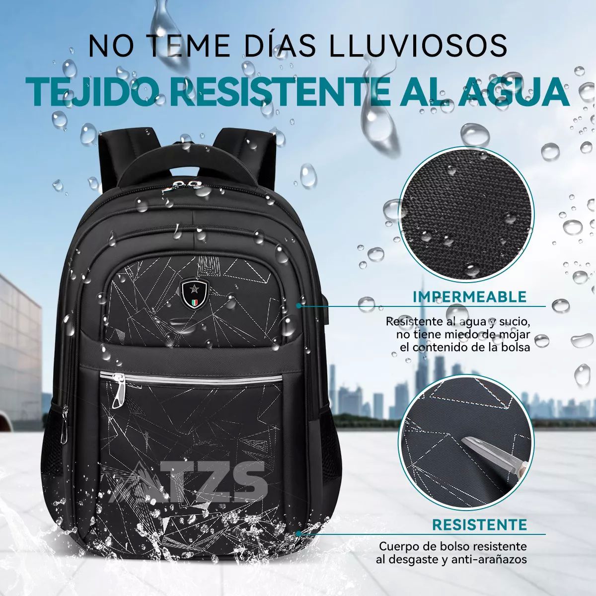 Mochila De Viaje Para Portátil Laptop Impemeable Resistente .