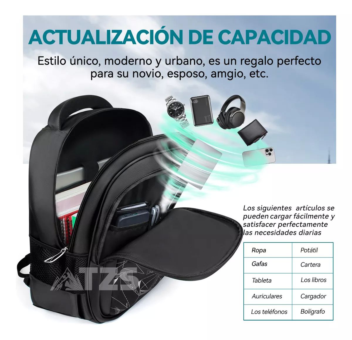 Mochila De Viaje Para Portátil Laptop Impemeable Resistente .