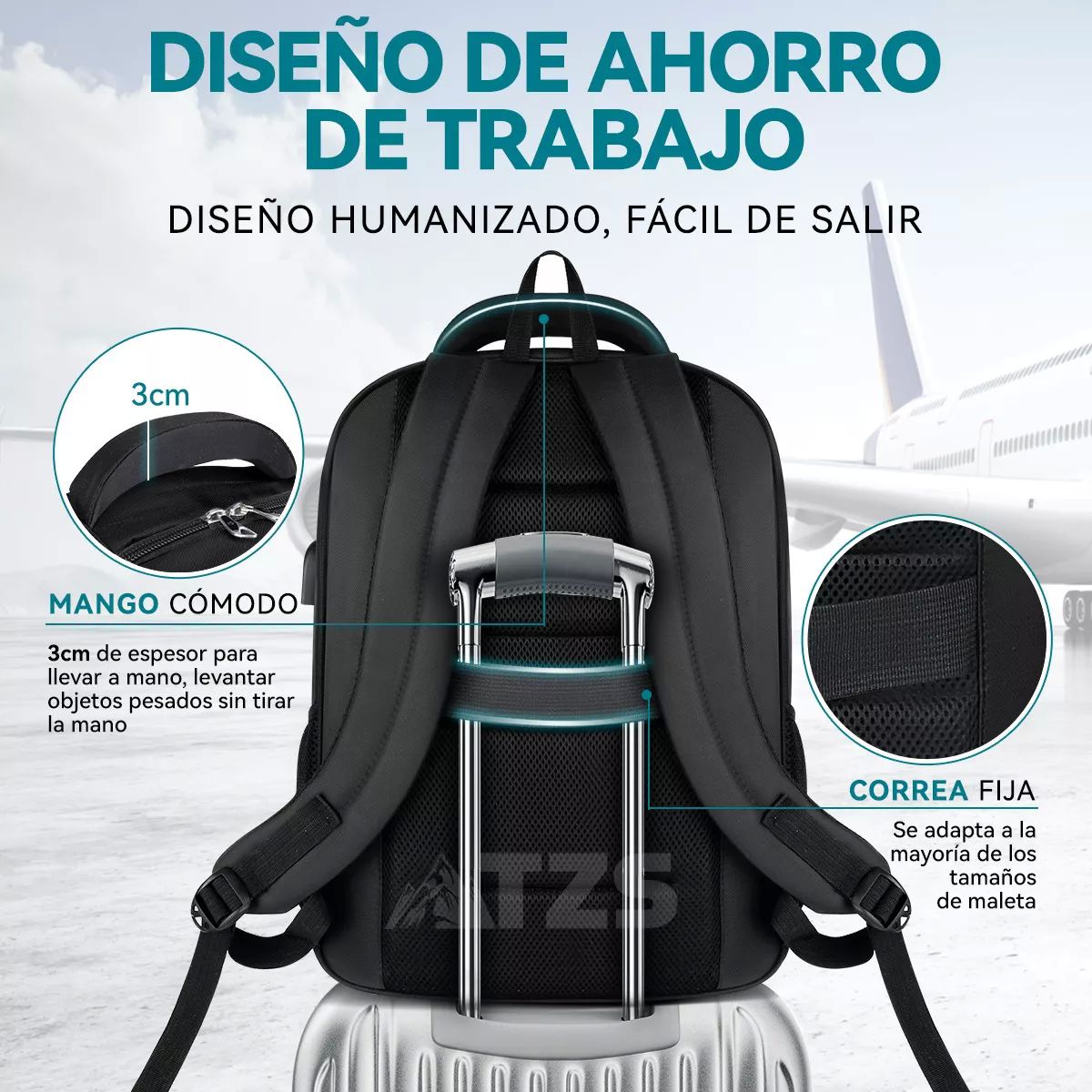 Mochila De Viaje Para Portátil Laptop Impemeable Resistente .
