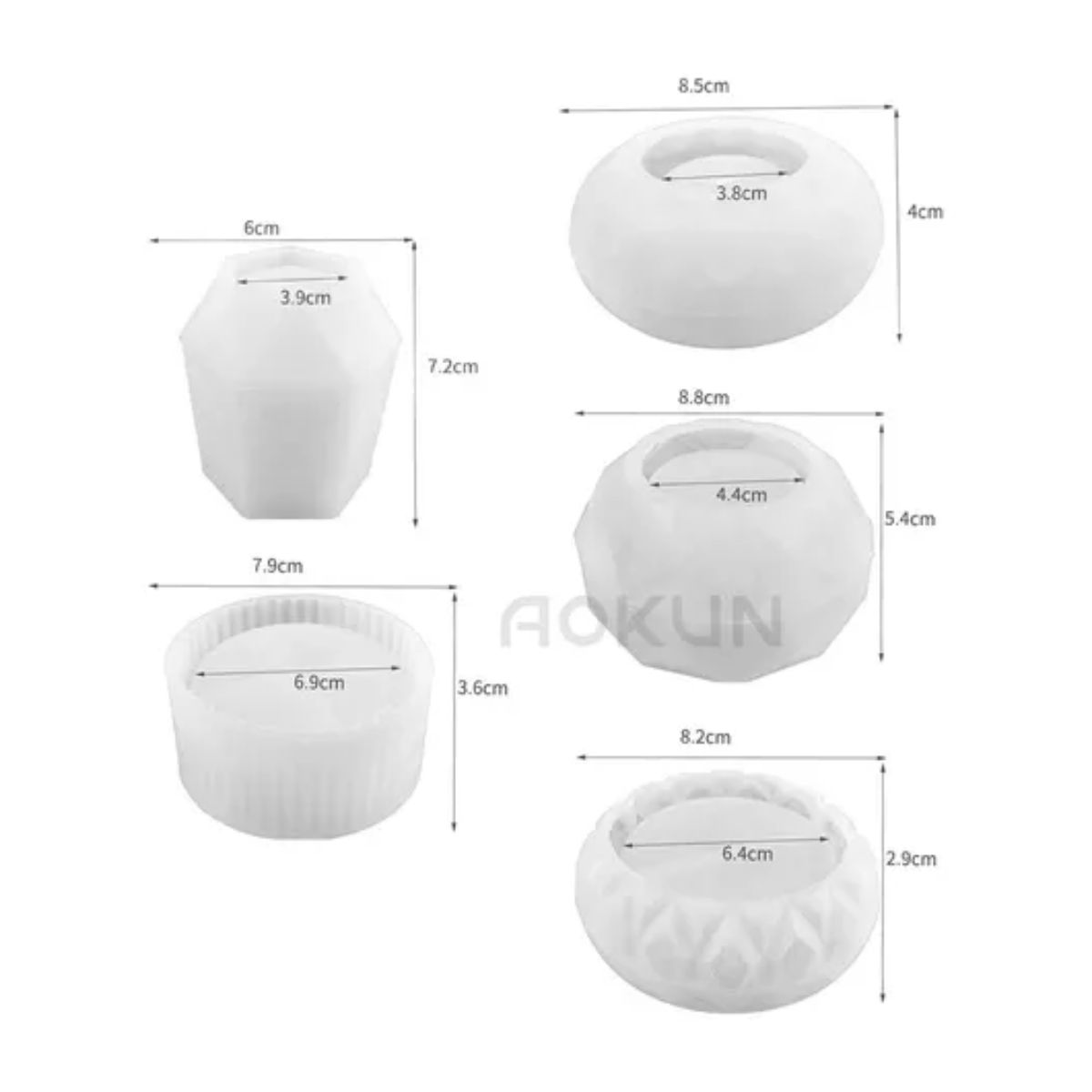 5pz Moldes Pequeñas Jardineras Moldes Para Maceta Plantas Blanco