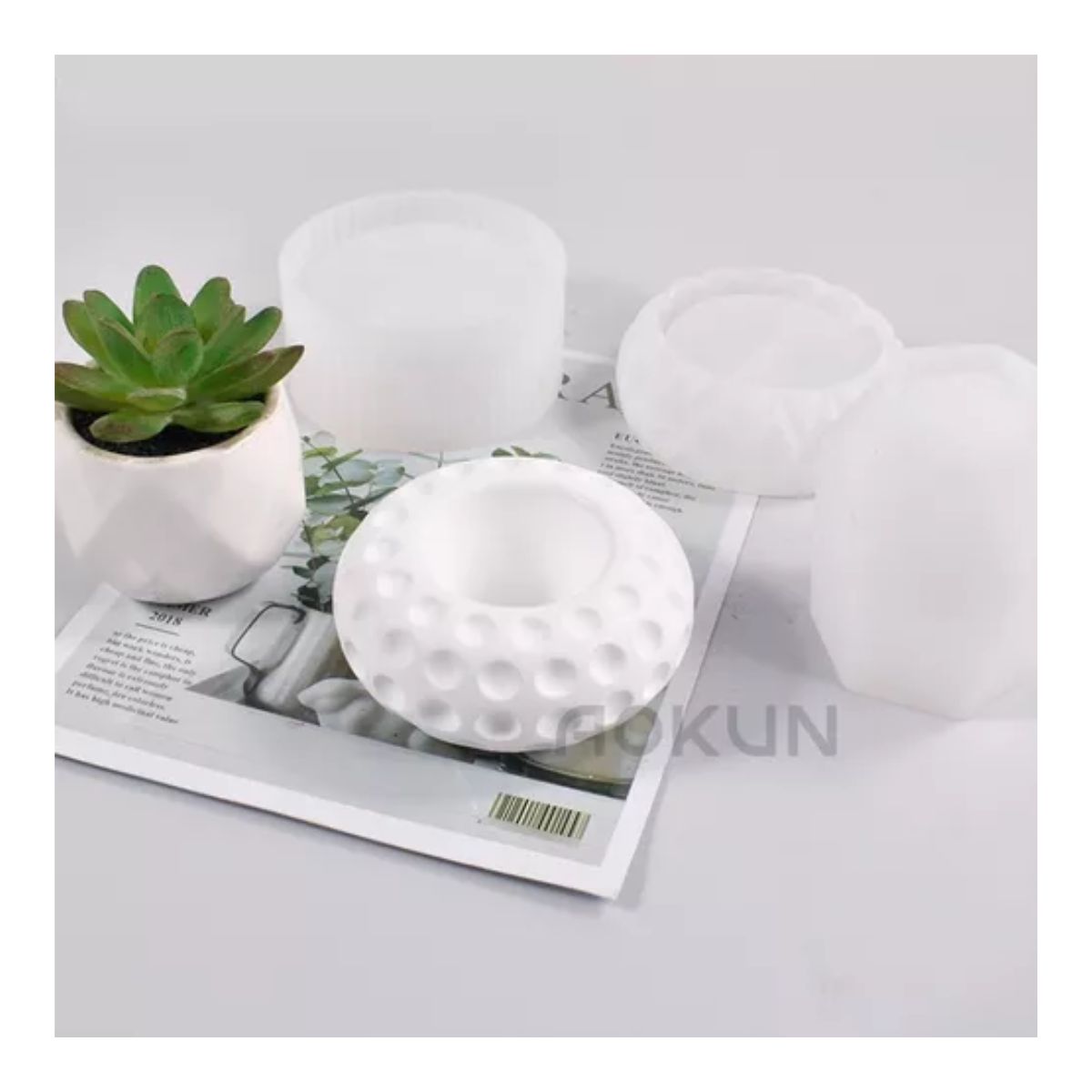 5pz Moldes Pequeñas Jardineras Moldes Para Maceta Plantas Blanco