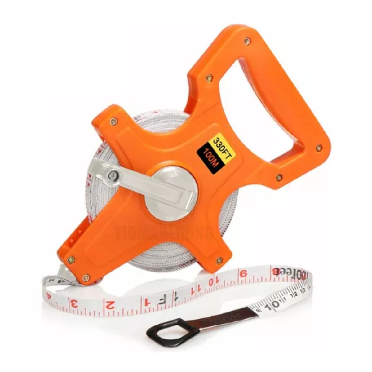 Cinta Métrica Larga De Fibra De Vidrio 100 Metros Herramienta Naranja/Plata
