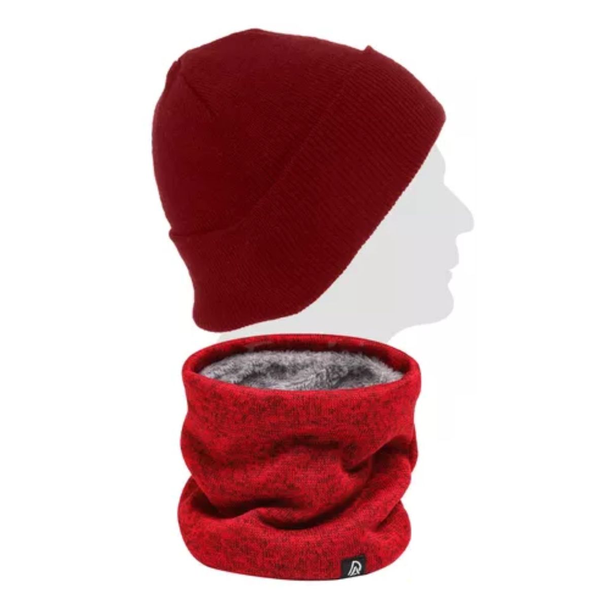 Gorro Bufanda Tejidos Conjunto Para Frio Invierno Unisex 2pz Rojo